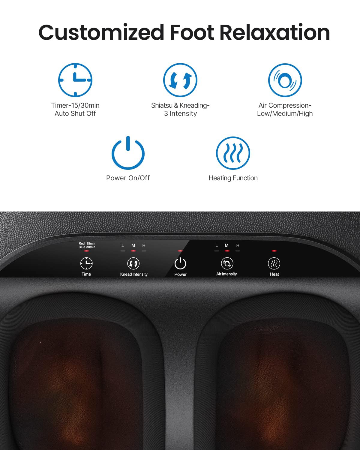 RENPHO Shiatsu Foot Massager with Heat & Wireless Remote - 2025 Upgraded Deep Kneading for Plantar Fasciitis, Neuropathy Relief - FSA/HSA Eligible Foot Spa Machine - Perfect for Home/Office Use & Mother's Day Gifts (Fits Up to Size 14)