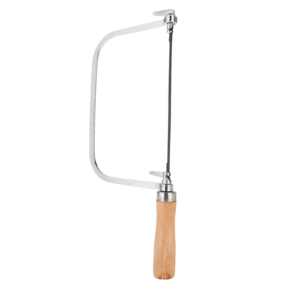 Premium Coping Saw with 5 Replacement Blades - U-Shaped Steel Frame Woodworking Hand Saw for Jewelry Making, Wood Cutting, Plastic & Rubber Crafting - Ideal for Jewelers, Garden Tools & DIY Projects