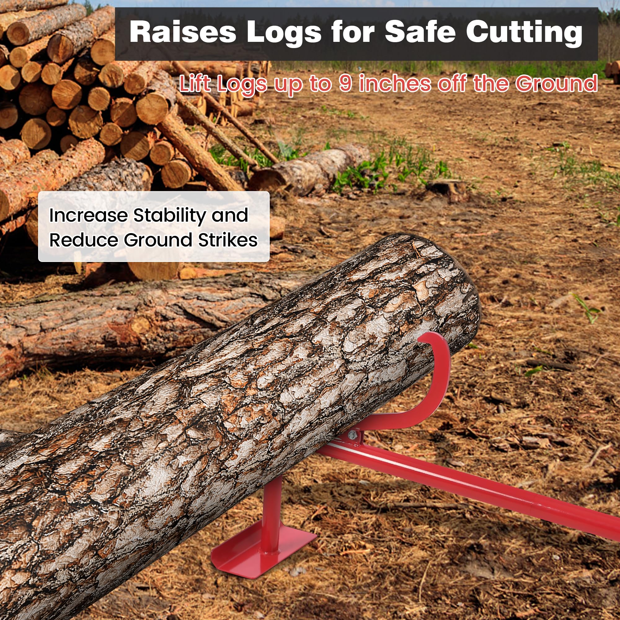 48IN Cant Hook Log Peavey Tool - 2-in-1 Adjustable Logging Equipment with Timberjack Lifter & Rubber Handle - Heavy Duty Log Roller for Wood Splitting, Forestry Work and Firewood Processing