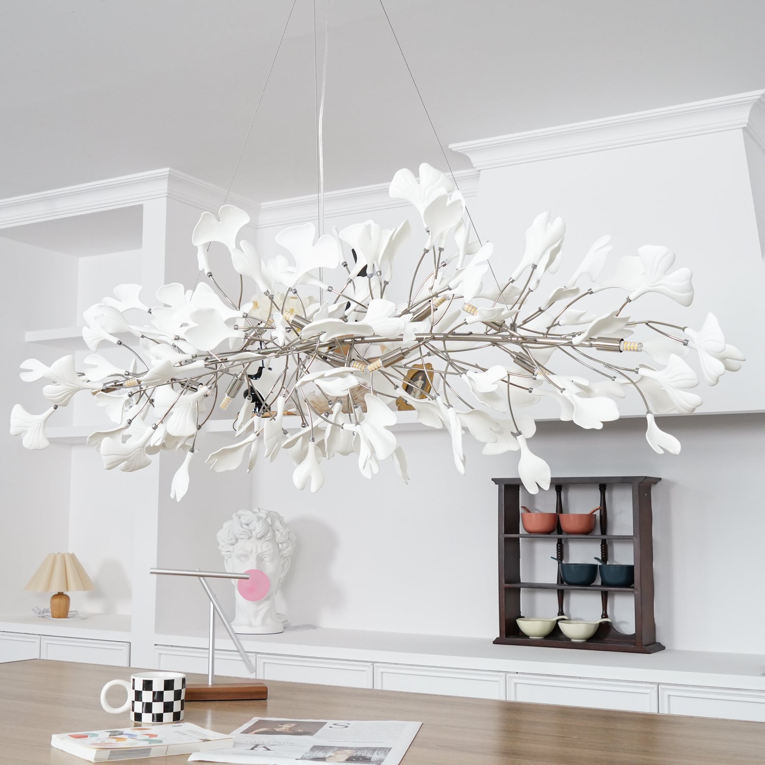 Elegant Ginkgo Leaf Chandelier - Modern Gold Ceiling Light Fixture for Dining Room, Living Room & Bedroom Decor - Perfect for Home, Hotel and Wedding Venue Lighting