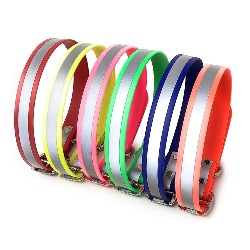 Regal Heavy Duty Reflective Dog Collar - Adjustable Chew Proof & Waterproof Collar with Metal Buckle & D-Ring for Small Medium Large Dogs | Perfect for Night Walks, Training & Outdoor Adventures