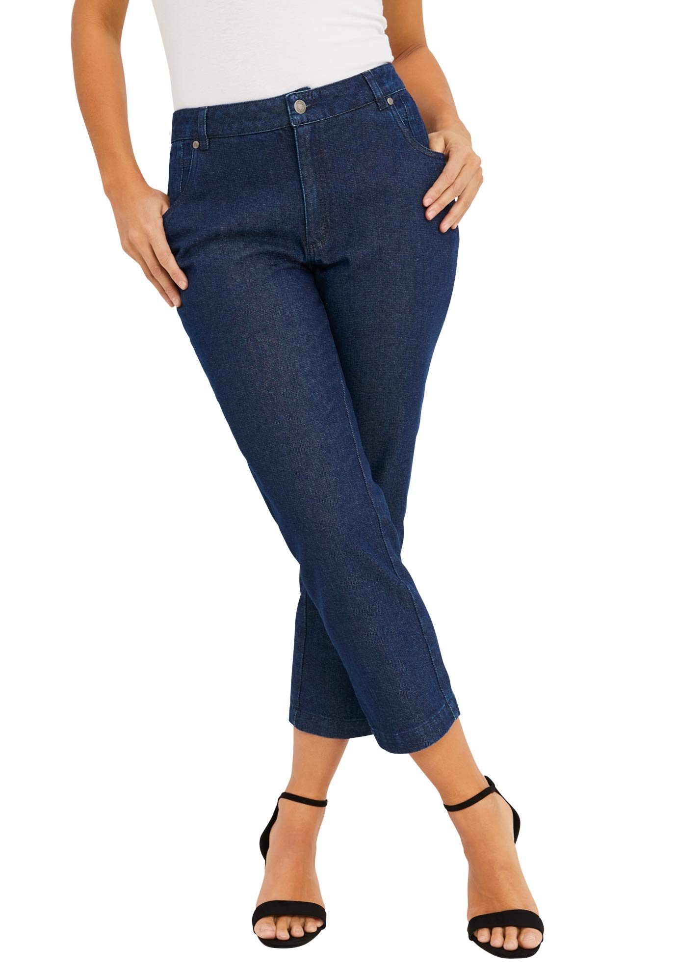 Jessica London Plus Size Denim Capri Jeans for Women | Casual Summer Wear
