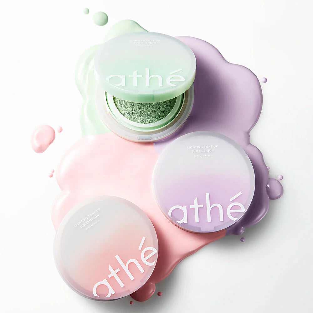 Athe Lighting Tone Up Sun Cushion SPF50+ PA++++ 12g - Brightening & Sun Protection Cushion Compact for Daily Makeup & UV Defense