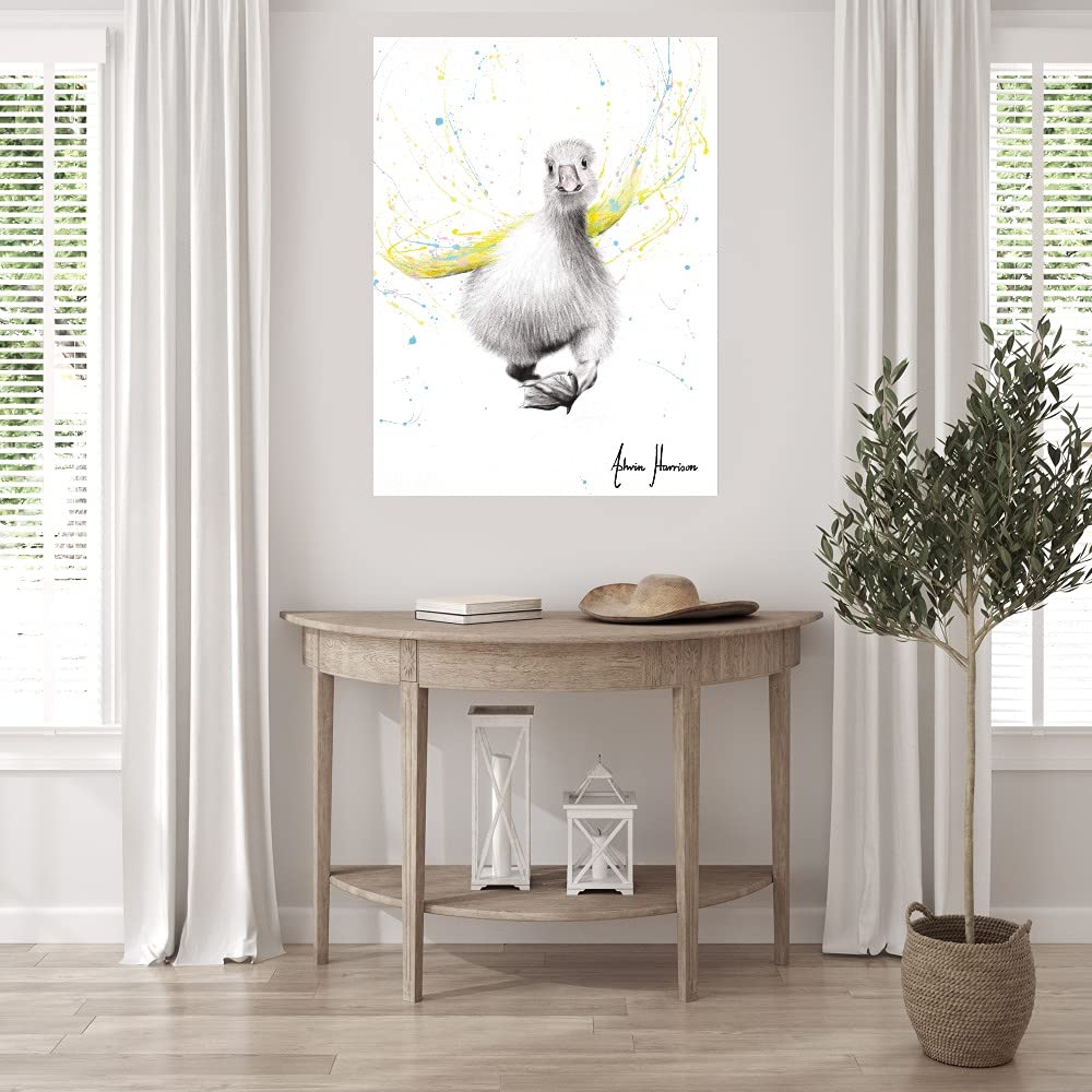 Premium Duck Art Canvas Wall Decor by Ashvin Harrison - Ready to Hang 24x32 Inch Painting for Living Room, Bedroom, Office & More - Perfect for Home, Kitchen, Bathroom & Commercial Spaces