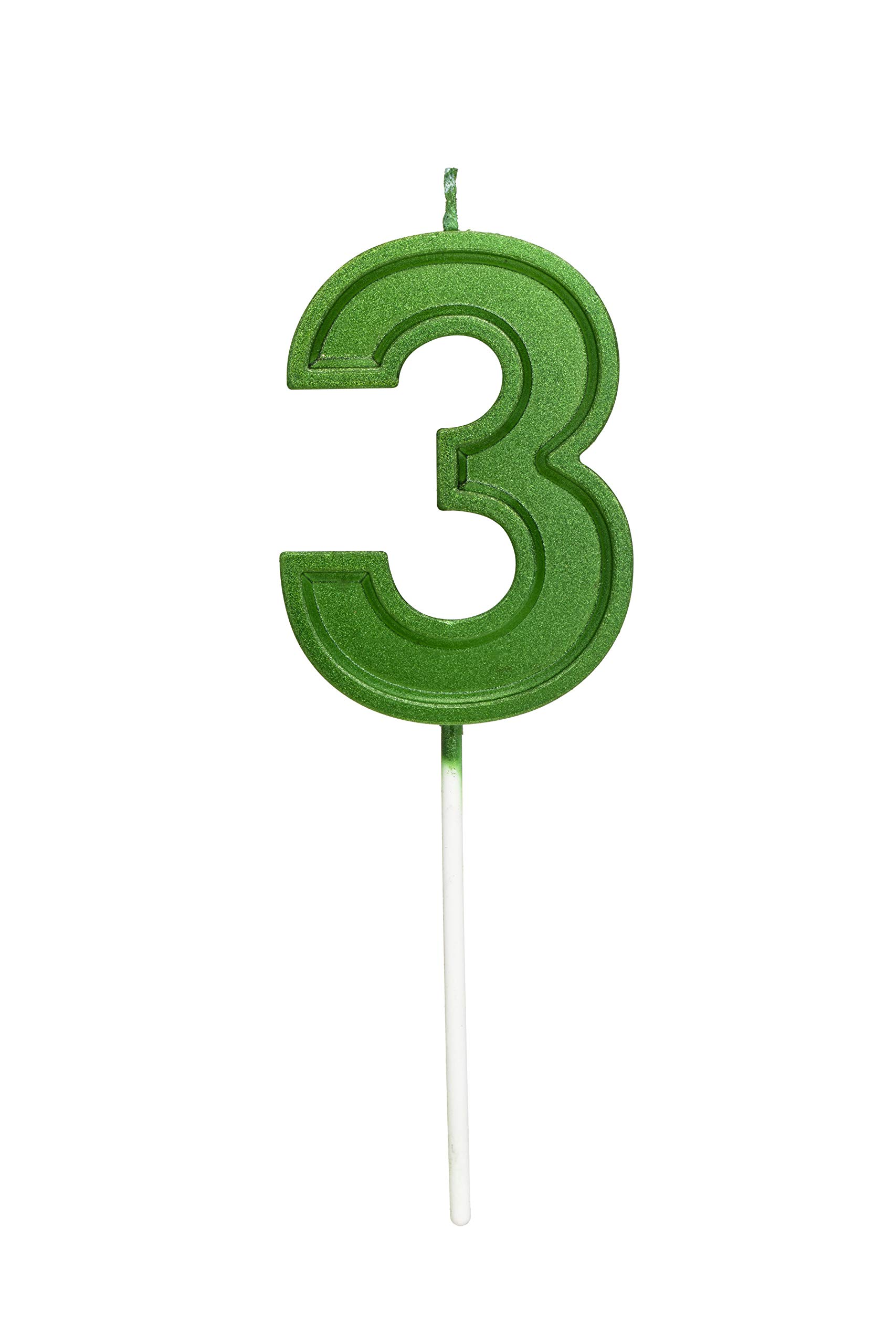 2.76 Inch Large Number Candles - Green Number 3 Birthday Cake Candles for Anniversary, Reunion & Party Decorations | Perfect for Birthday Cakes, Cupcakes & Celebration Desserts