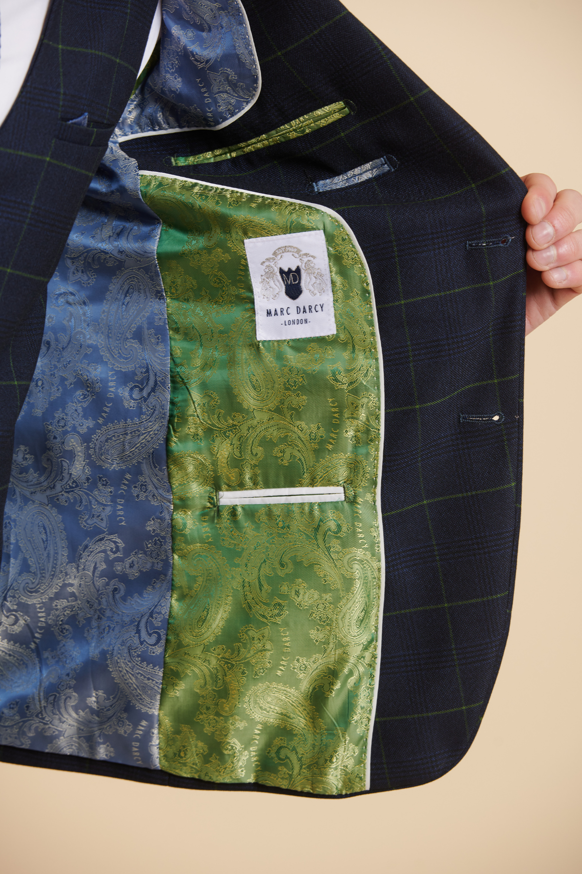 Jordan Pickford Everton FC Navy Green Check Blazer - Official Football Fan Apparel for Matchdays & Gameday Outfits