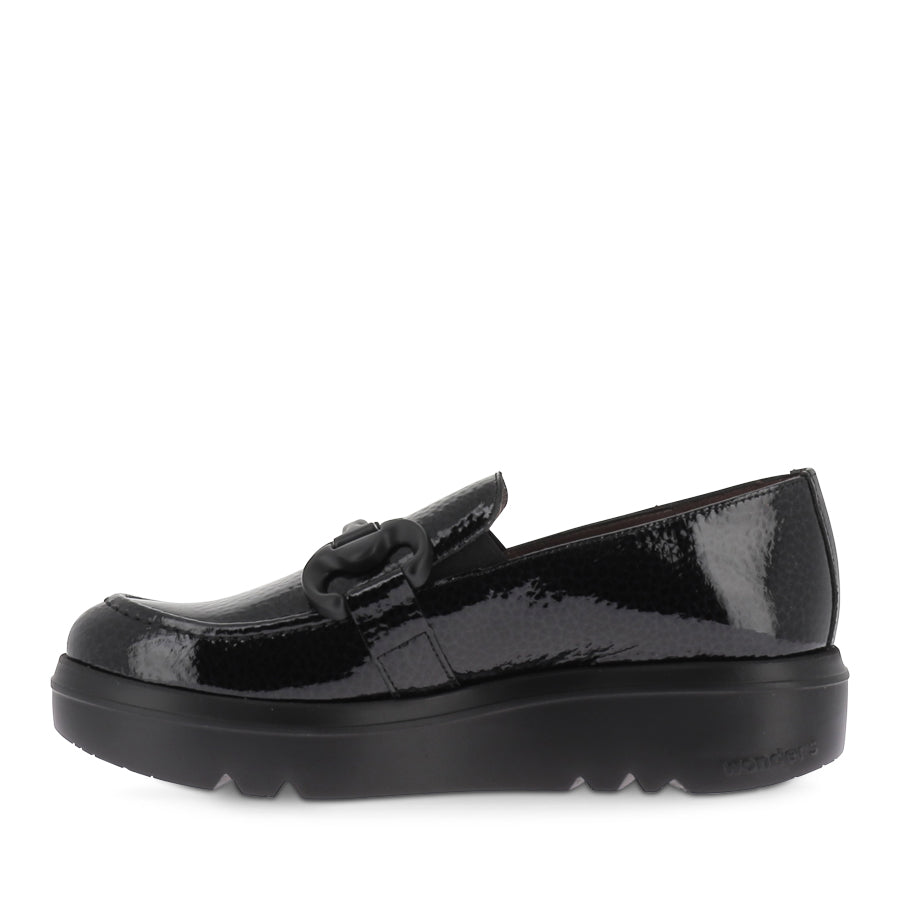 ALMA A 2821 Black Patent Leather Shoes with Black Sole - Stylish & Comfortable for Women's Casual Wear, Office & Evening Outfits