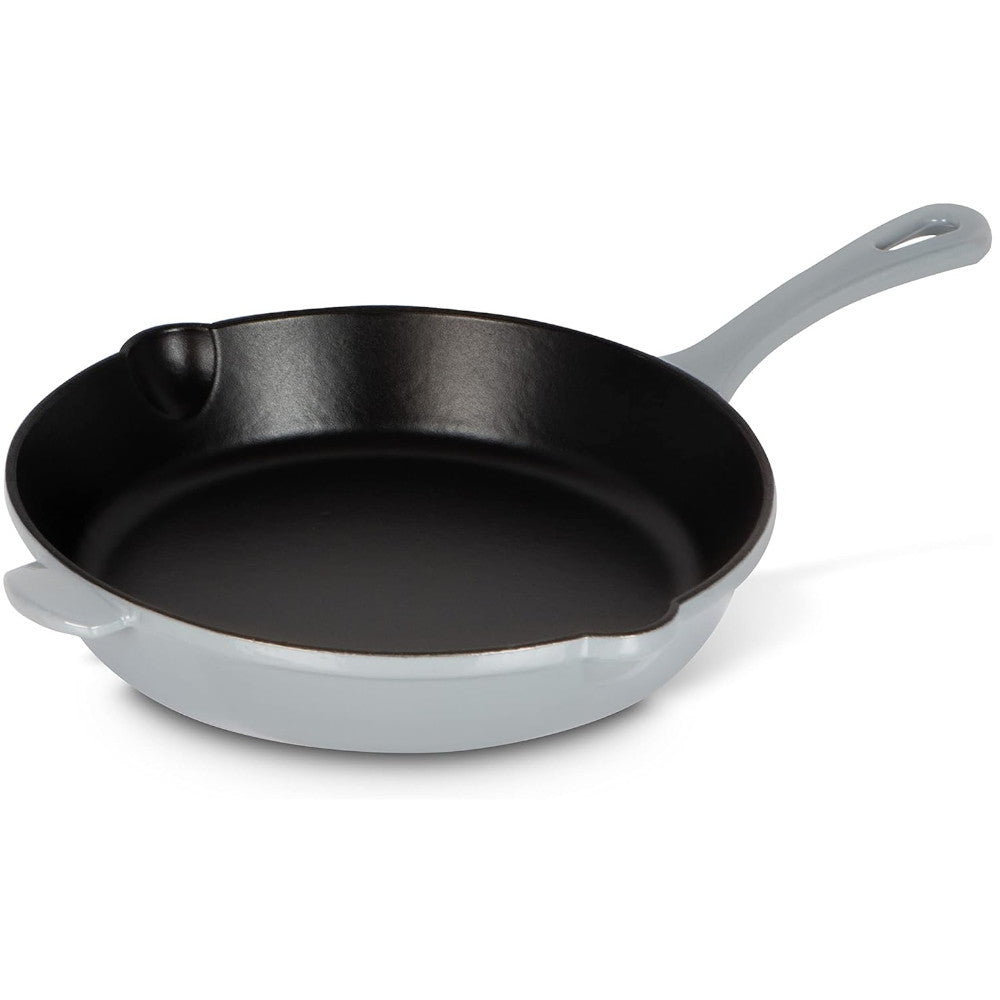Cuisinart CI22 24MGYC 10-Inch (25cm) Cast Iron Skillet - Misty Grey Round Frying Pan for Stovetop, Oven & Grill - Perfect for Searing, Baking & Camping Cooking