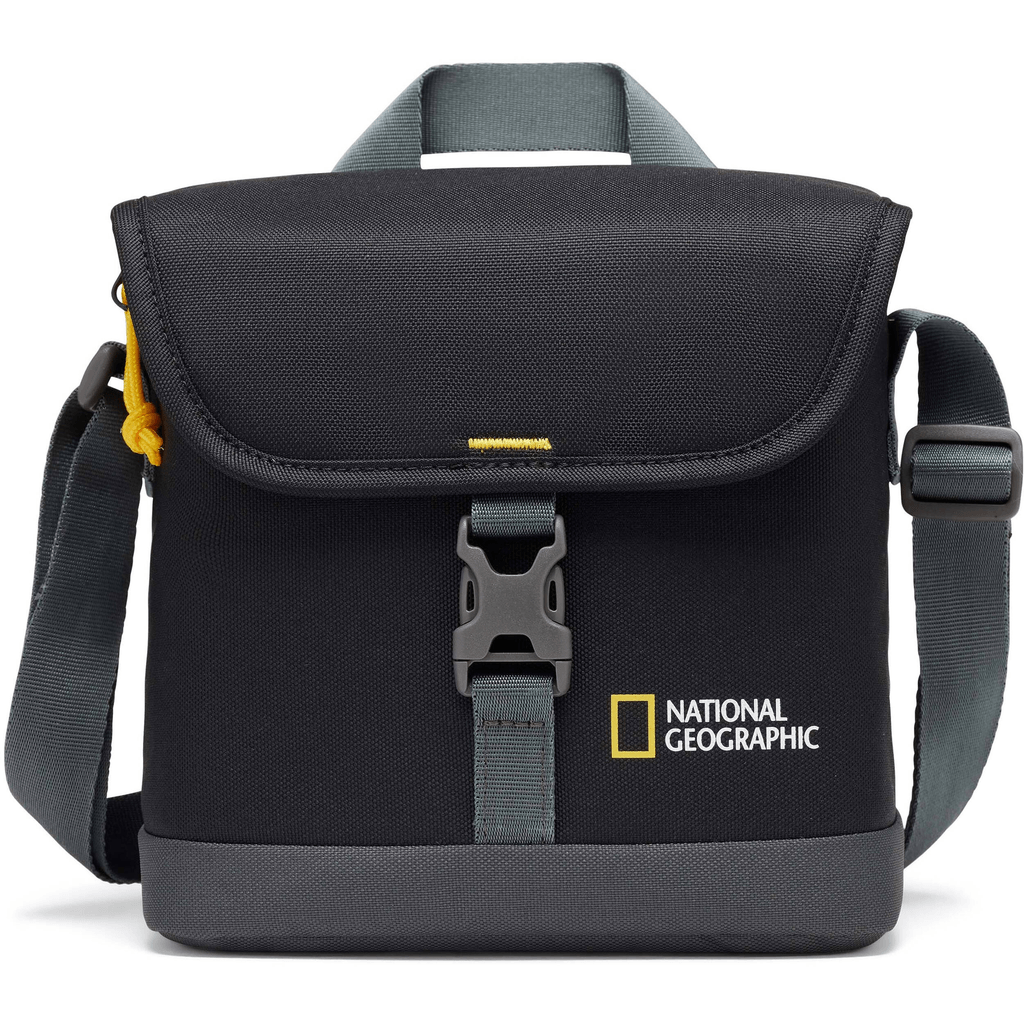 National Geographic Small Black Shoulder Bag - Durable & Stylish Crossbody Bag for Travel, Hiking, and Everyday Use