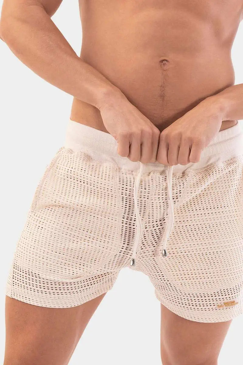 Berlin Buko 4 Crochet Short Nude - Women's Stylish Summer Shorts for Casual Wear, Beach Outfits & Boho Fashion