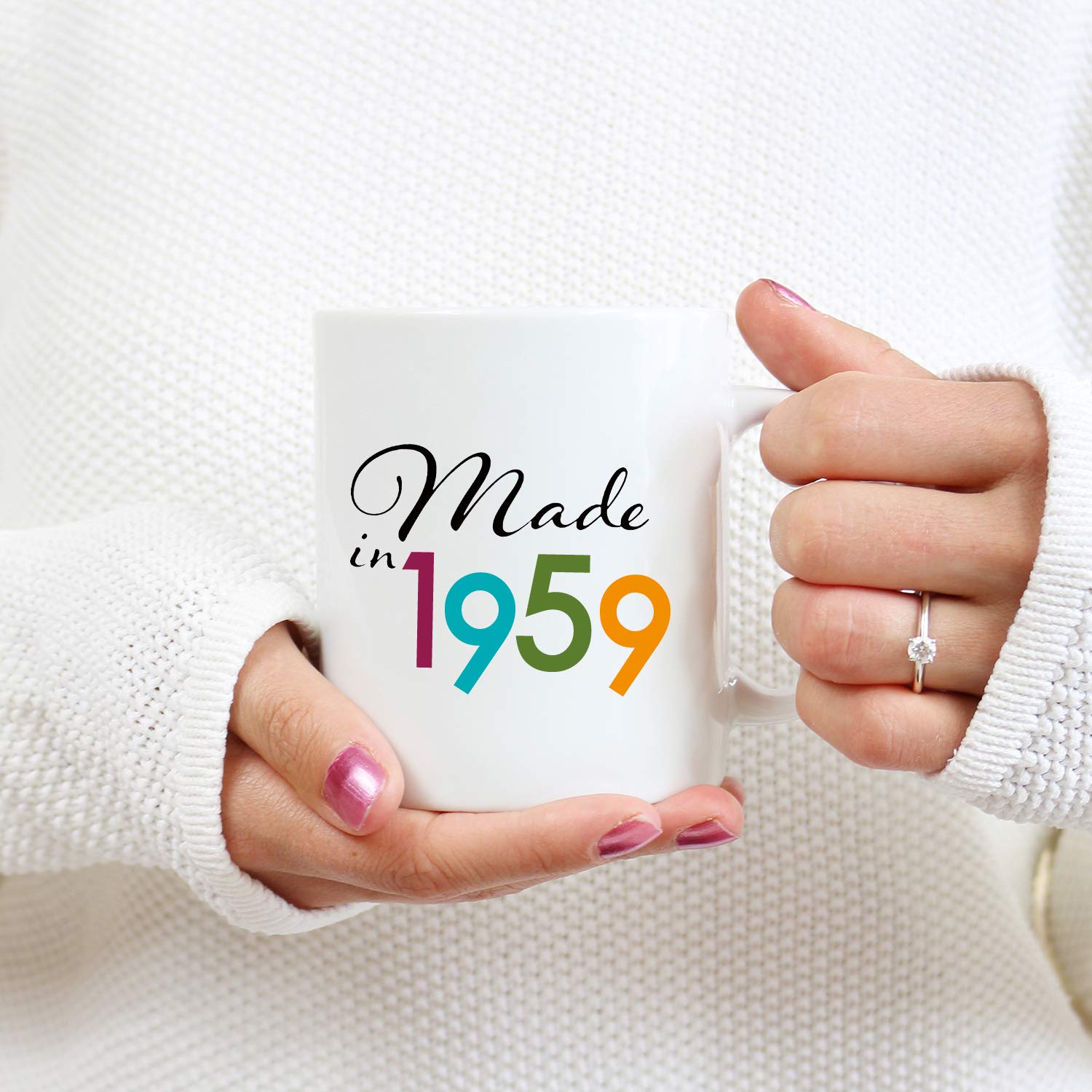60th Birthday Gifts for Women 1959 - Funny 60 Years Old Birthday Coffee Mug for Mom, Wife, Friend, Sister, Her, Colleague (11oz) - Perfect Retirement Gift, Office Gift & Birthday Celebration Present