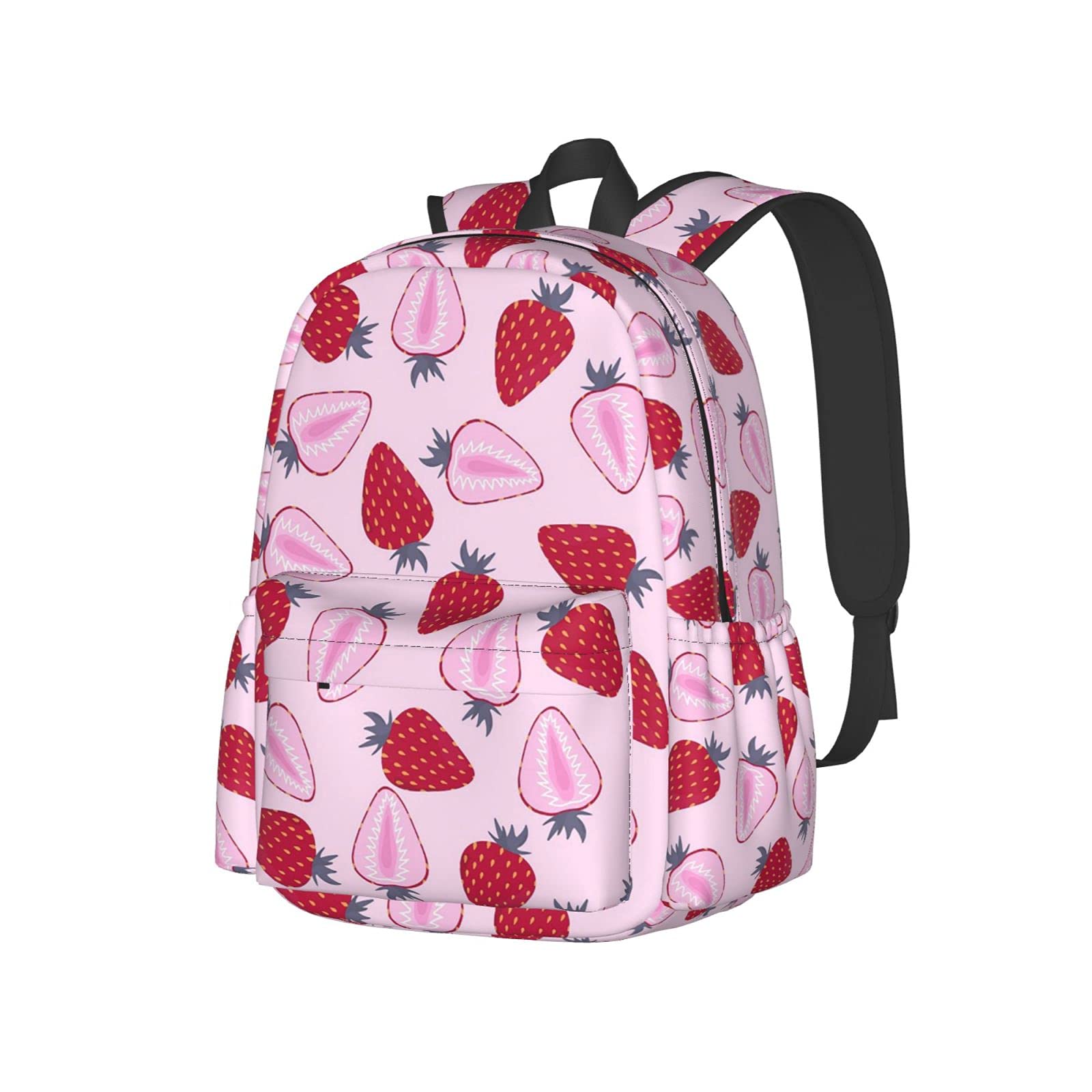 KiuLoam 17 Inch Strawberry Print Laptop Backpack for Women & Teens - Waterproof School Backpack, College Bookbag, Travel Daypack & Work Commuter Bag - Perfect for School, Office & Daily Use
