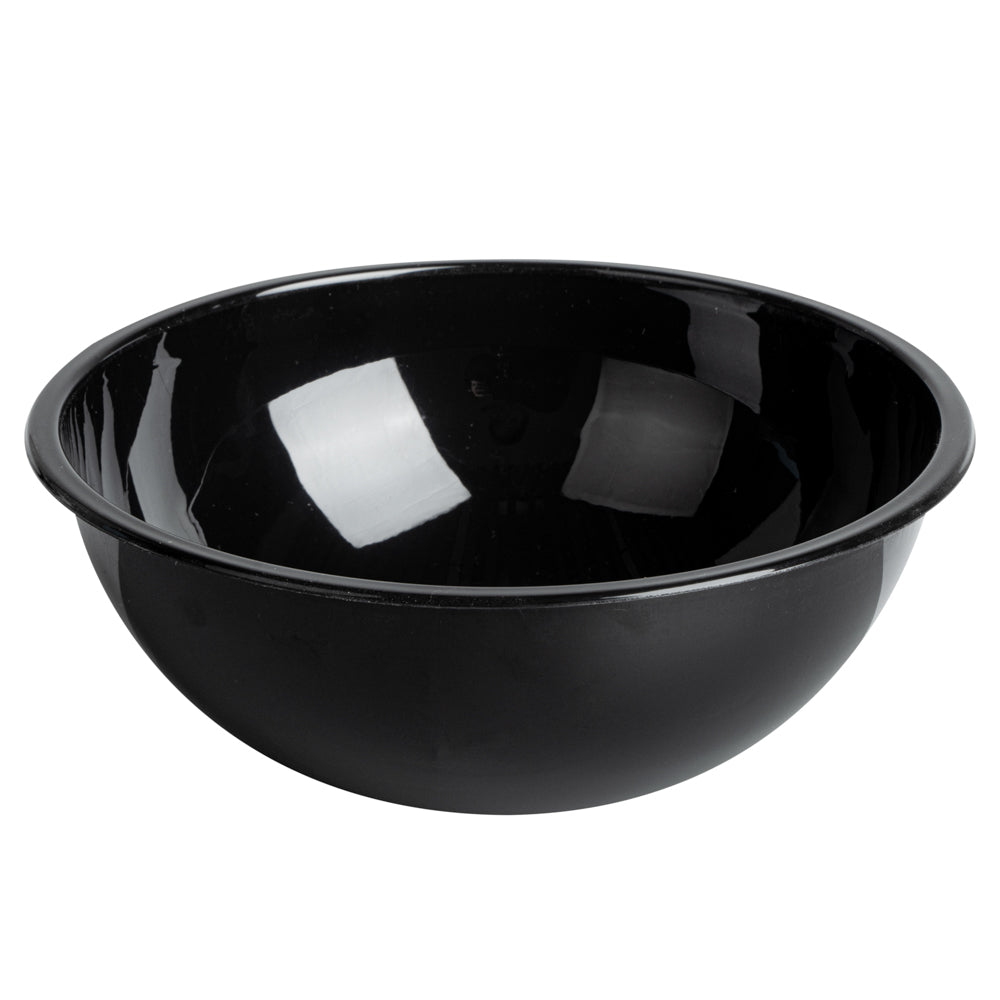 18 oz Round Black Plastic Salad Bowls - 6 x 6 x 2.5 Inches - Pack of 200 - Durable Disposable Bowls for Parties, Picnics, Catering & Food Service