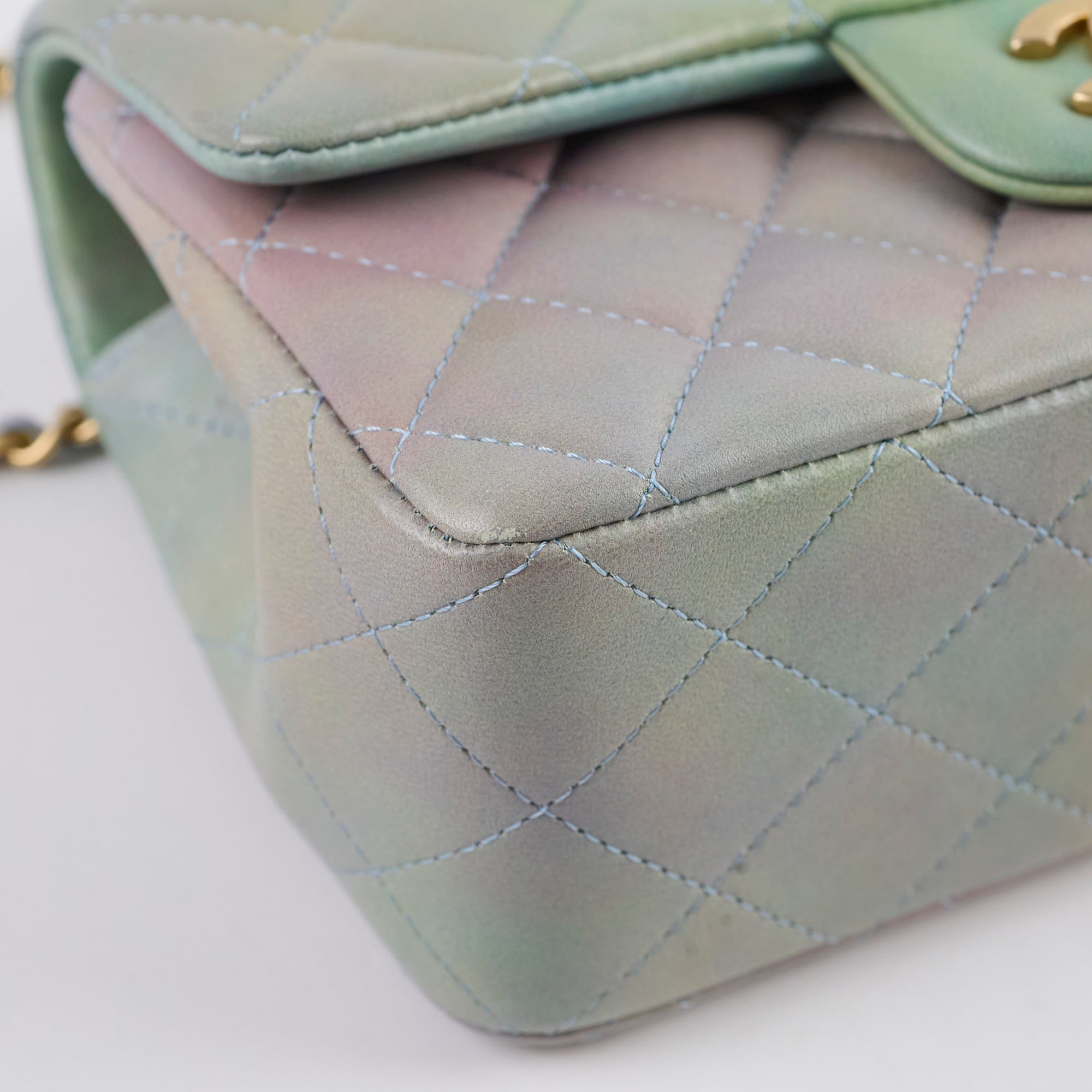 Chanel Mini Rectangular Lambskin Top Handle Bag in Ombre Green with Microchip - Perfect for Evening Events, Date Nights & Luxury Fashion Collectors