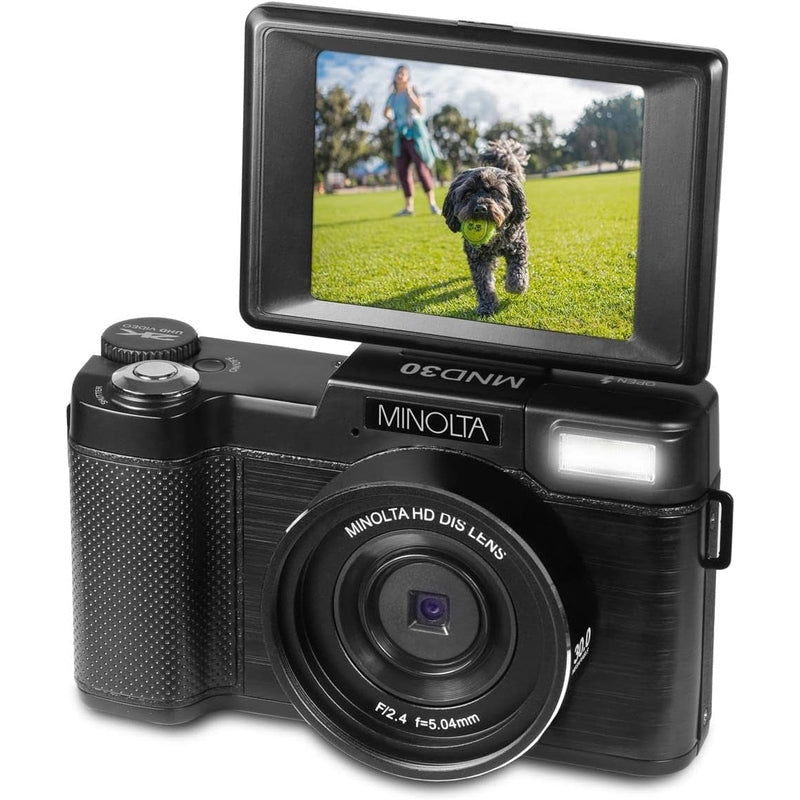Minolta MND30 30MP Digital Camera - Compact Point and Shoot Camera with 4K Video, 3