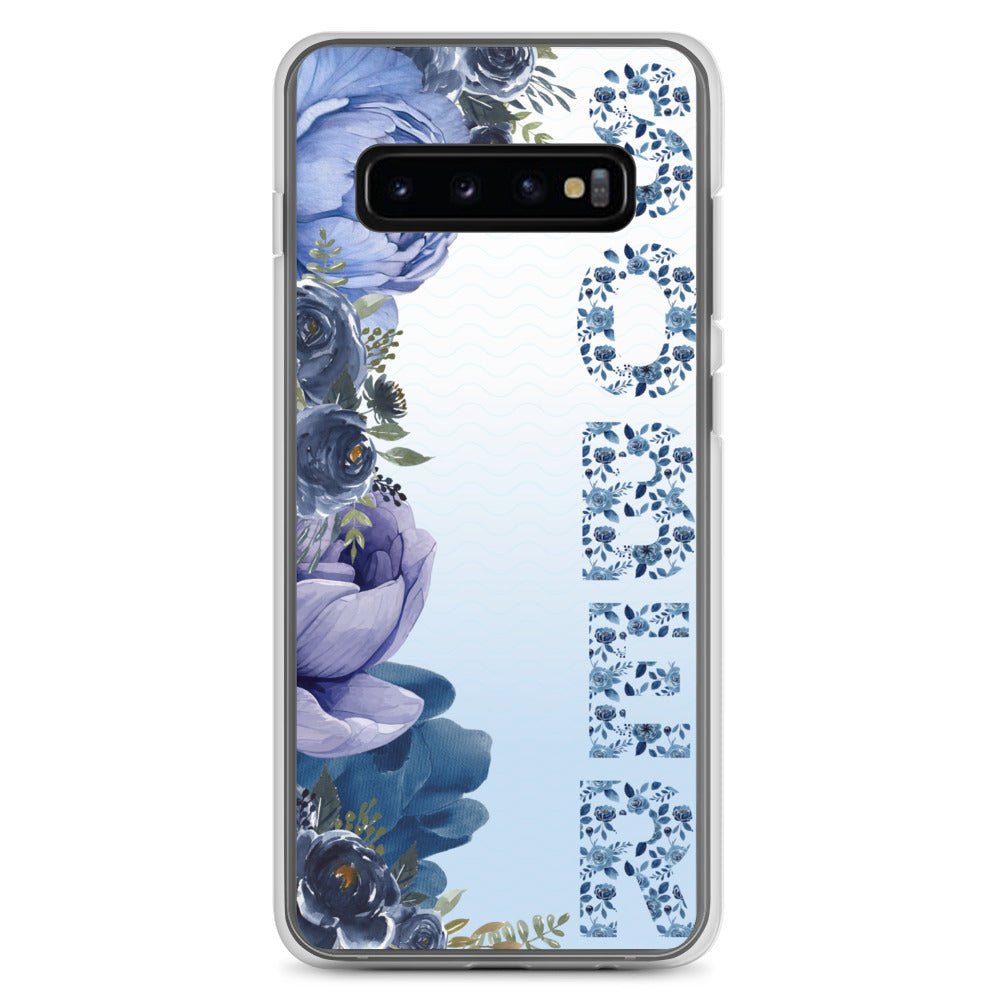 SOBER Moody Chinoiserie Samsung Phone Case - Clear Deep Floral Design Protective Cover for Galaxy S23/S22/S21 - Perfect for Women's Fashion & Home Decor Style