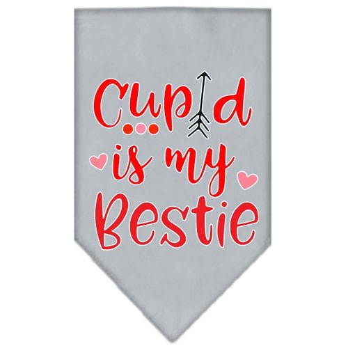Cupid is My Bestie Screen Print Bandana - Black | Valentine's Day Gift, Dog Bandana, Pet Accessory for Dogs & Cats