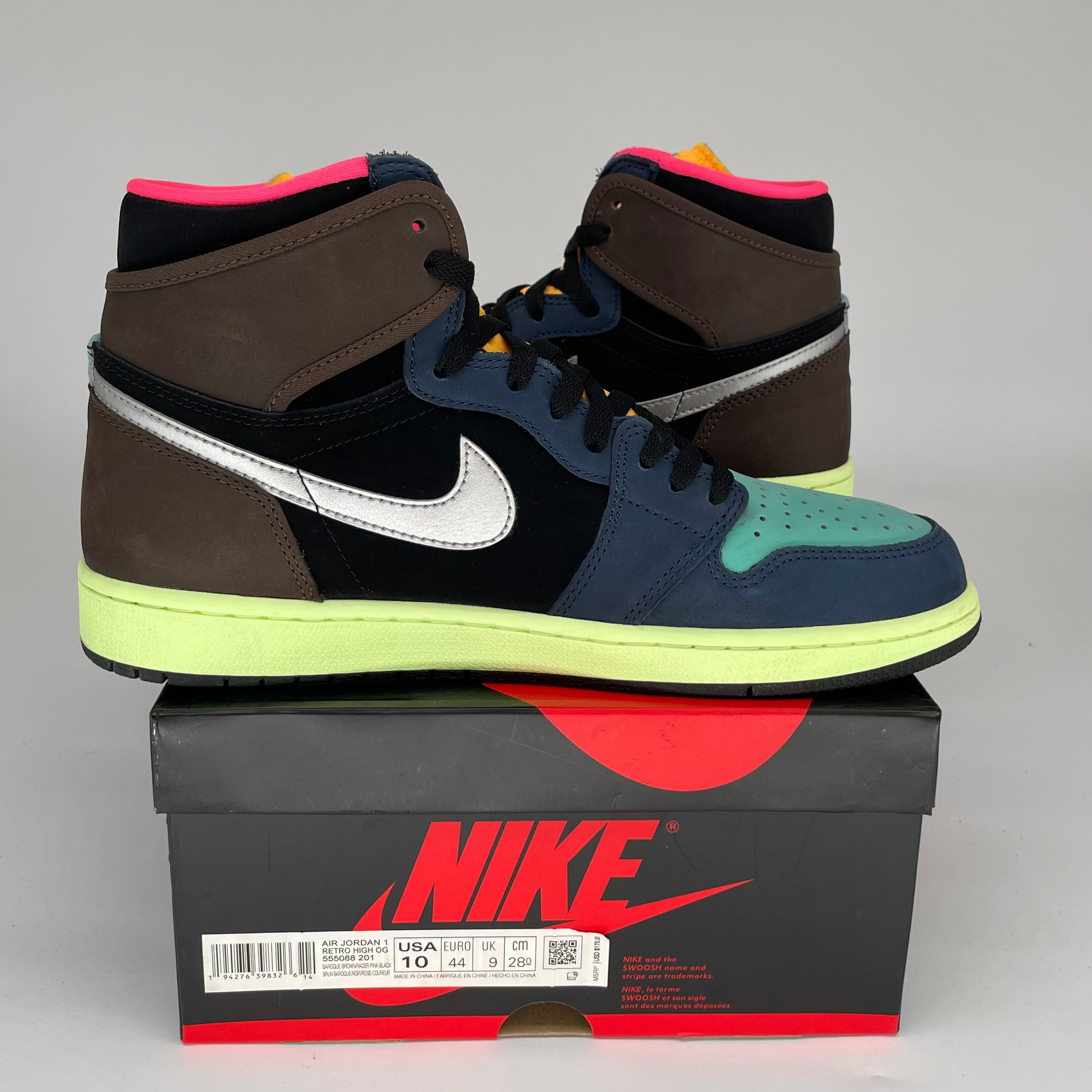 Air Jordan 1 Retro High OG 'Bio Hack' Men's Basketball Shoes Size 10 - Style Code 555088-201 | Perfect for Sneaker Collectors & Streetwear Fashion