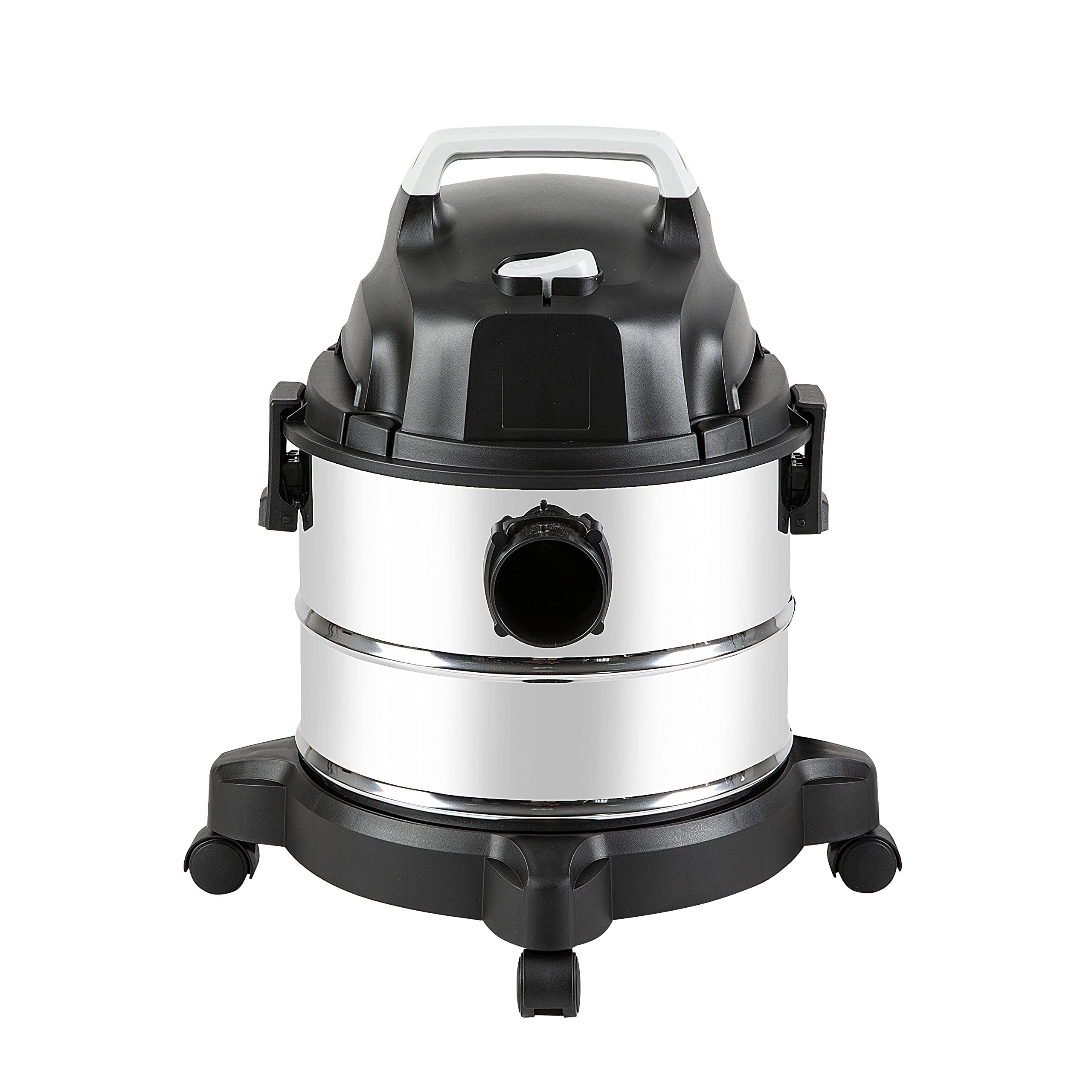 Amazon Basics 4 Gallon Wet Dry Vacuum Cleaner - 3 HP Stainless Steel Shop Vac for Home, Garage & Workshop - Powerful Suction for Dust, Debris & Liquids (Grey/Black)