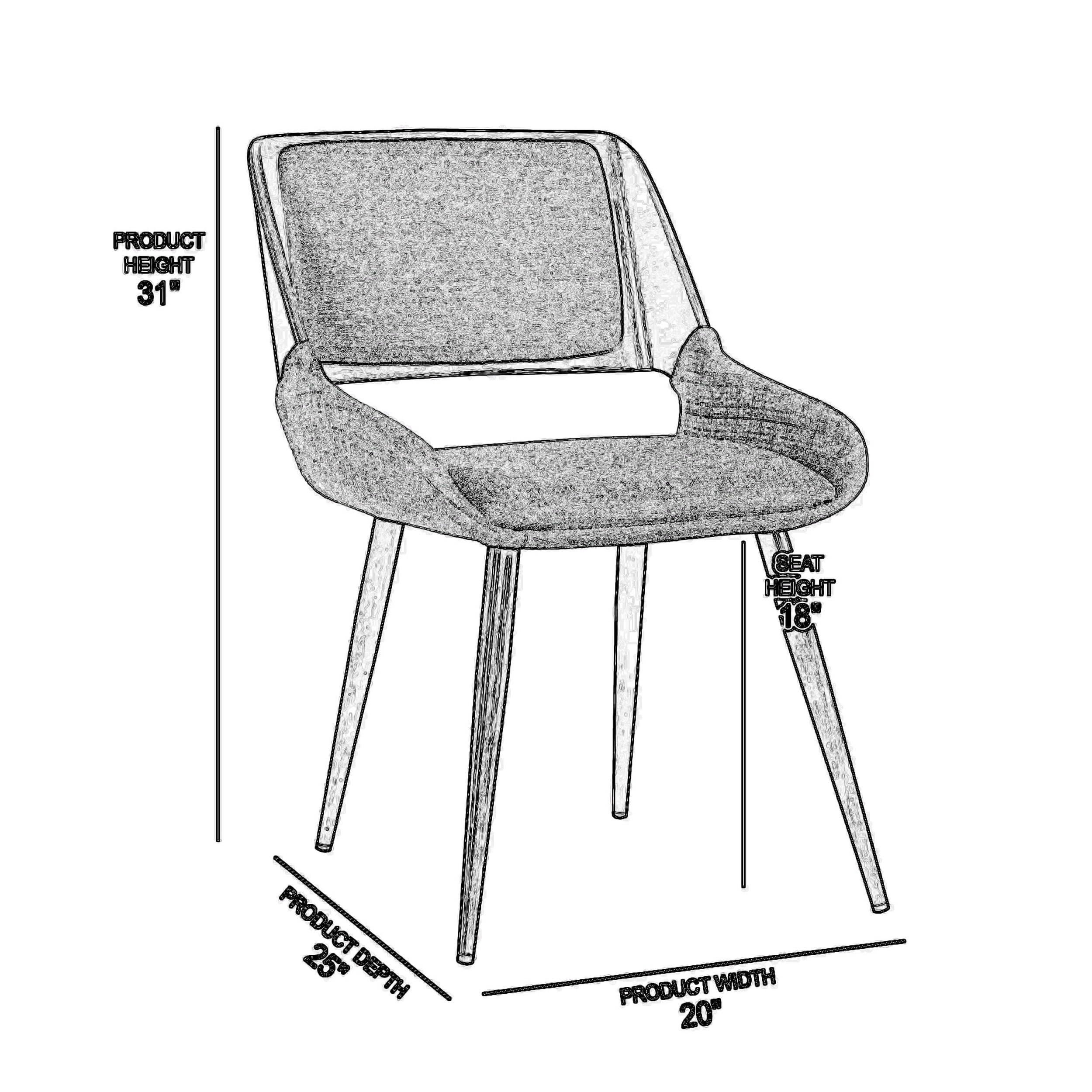 Benjara Mid Century Modern Fabric Dining Chair with Split Padded Back - Gray & Brown Upholstery | Comfortable Seating for Dining Room, Kitchen, or Home Office