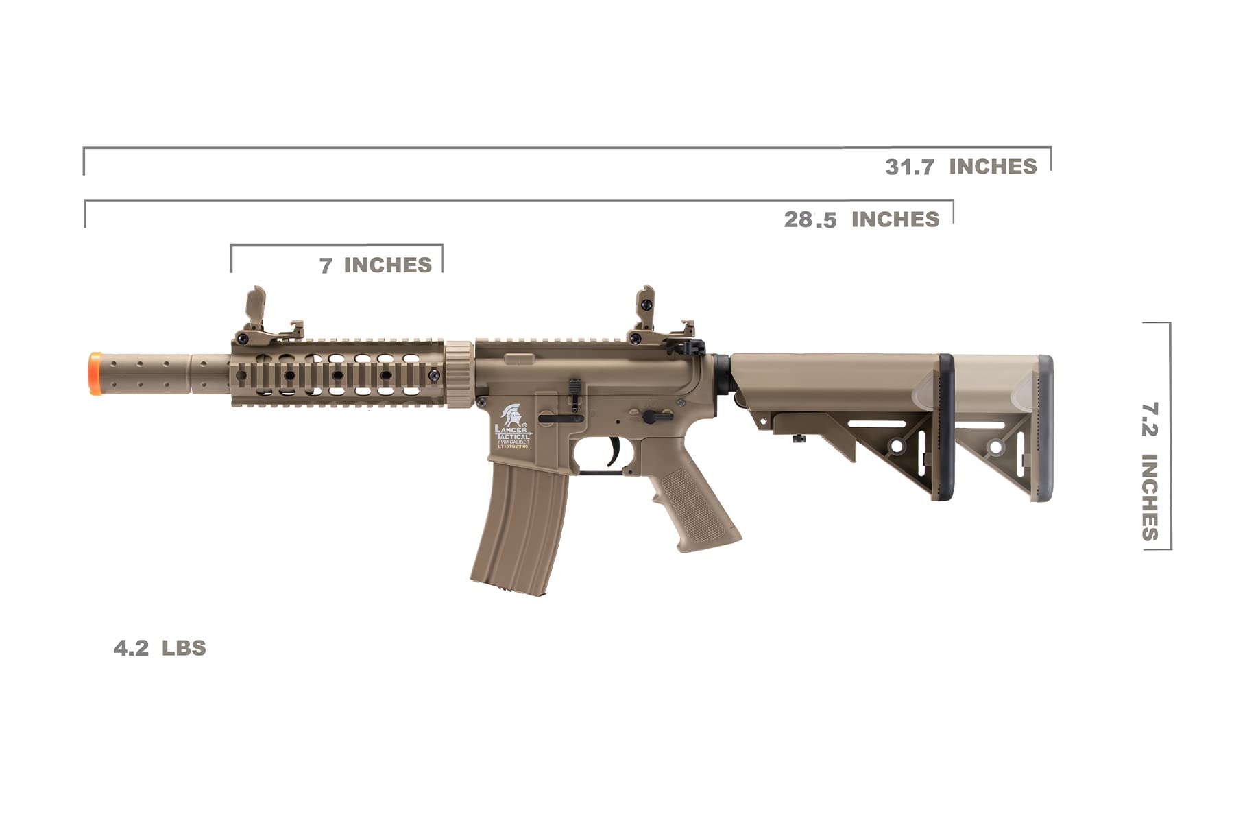 Lancer Tactical Gen 2 M4 Airsoft Rifle - Durable Polymer Body, Full/Semi-Auto AEG, Picatinny Rail | Includes 0.20g BBs, Battery & Charger | Perfect for Airsoft Battles, Target Practice & Tactical Training