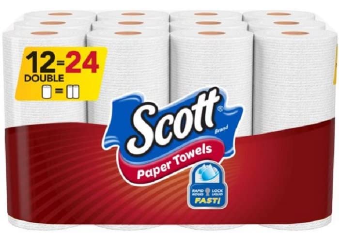 Premium Choose-A-Sheet Paper Towels - 12 Double Rolls (12-Pack) | Strong & Absorbent for Kitchen Cleaning, Spills & Household Use | Eco-Friendly & Soft