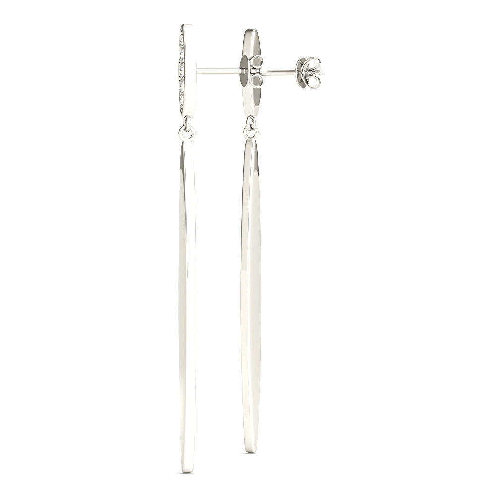 0.14 Carat Diamond Linear Drop Earrings - Elegant Dangle Earrings for Women - Perfect for Weddings, Parties & Special Occasions