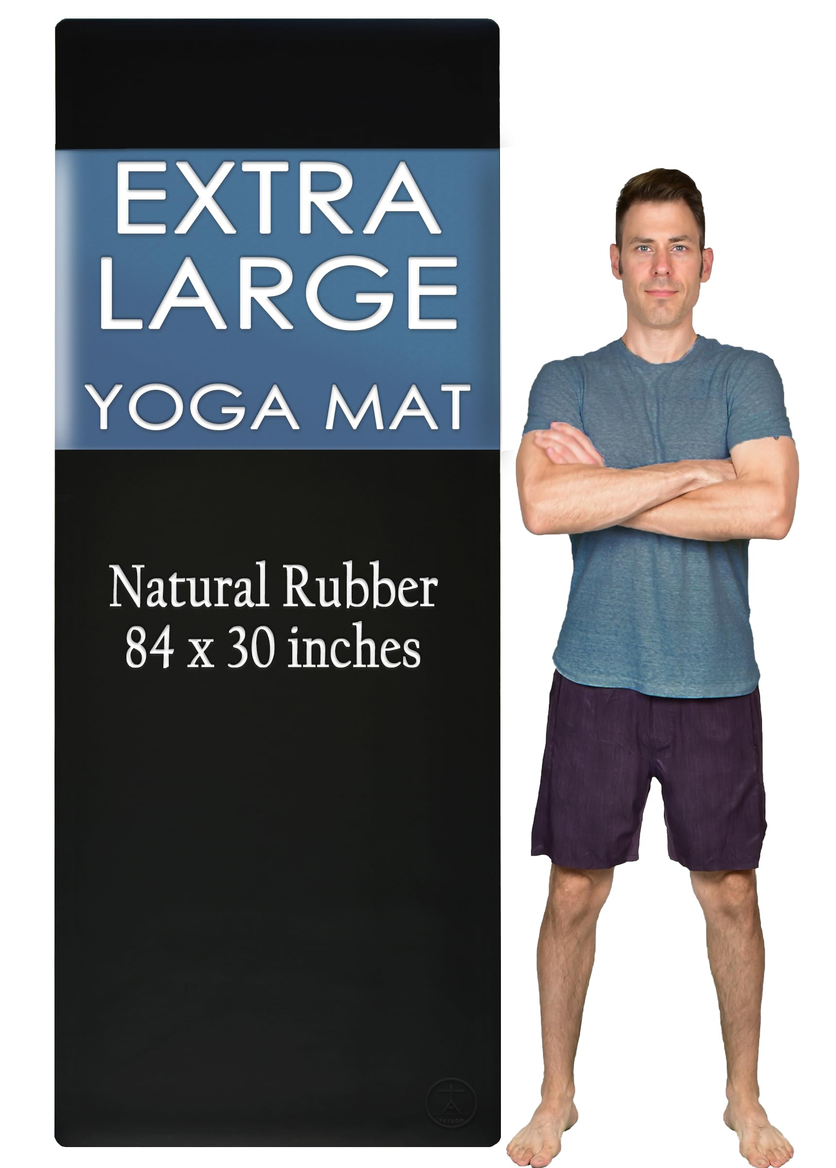 Tatago 84-Inch Extra Long Non-Slip Natural Rubber Yoga Mat for Hot Yoga & Intense Workouts - Professional XL Mat for Tall Men & Women - Perfect for Home Gym, Studio, and Outdoor Yoga Practice