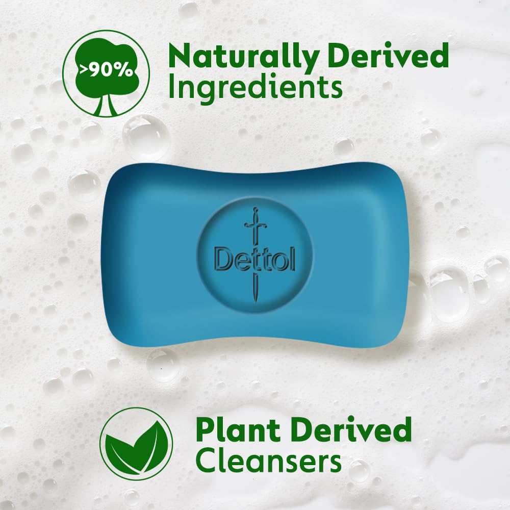 Dettol Icy Cool Bathing Soap Bar with Menthol - 6 Pack (125g Each) | Refreshing & Antibacterial Body Wash for Men & Women | Perfect for Post-Workout, Gym & Summer Cooling Relief