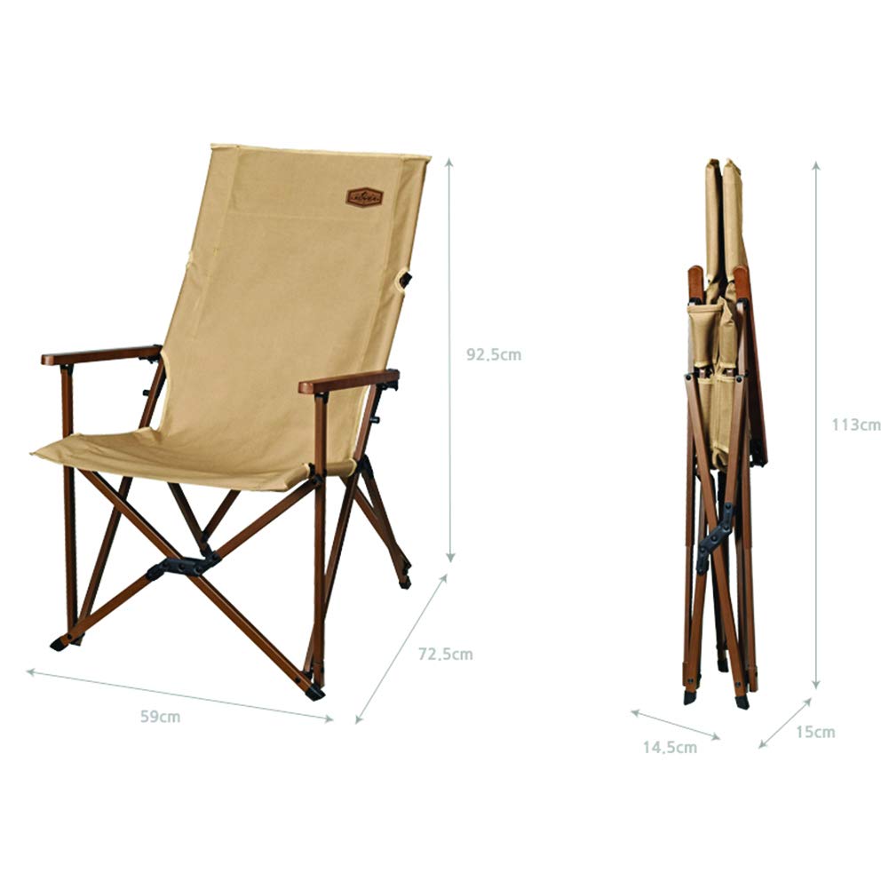 Koveaoem WS Relax Chair KECW9CA-02 - Portable & Comfortable Folding Camping Chair with Cup Holder (Dark Brown) - Perfect for Outdoor Adventures, Beach Trips, Picnics & Backyard Relaxation