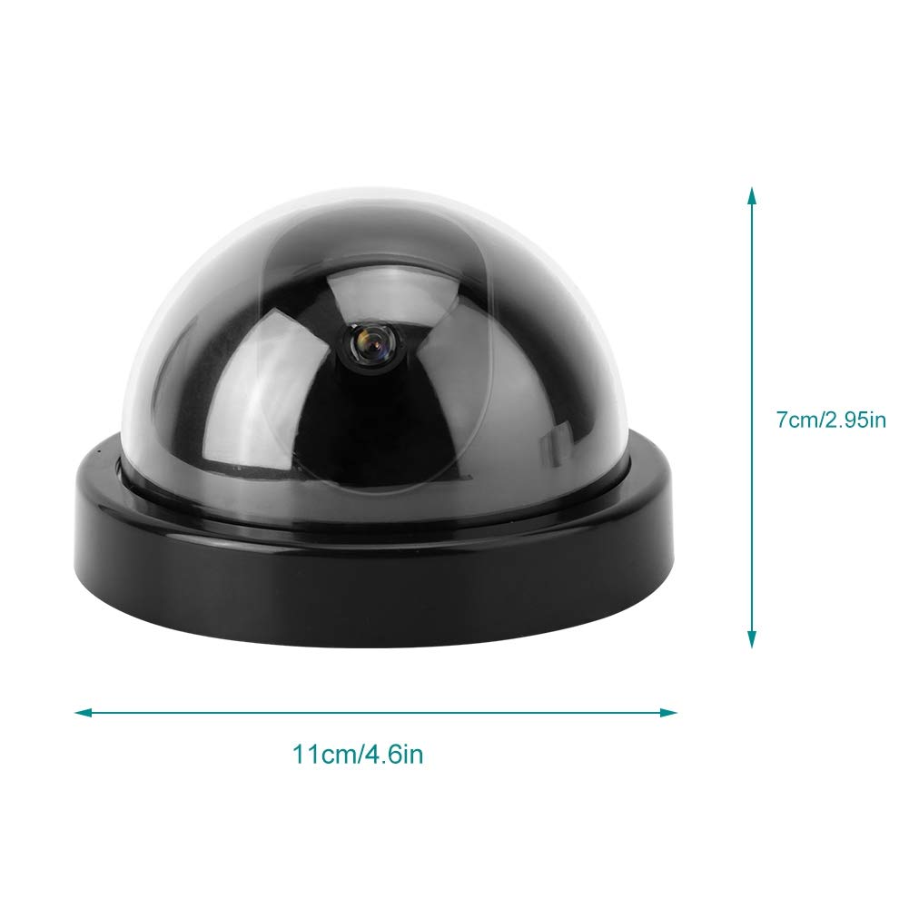 BTER Fake Security Camera with LED Light - 4 Pack Dummy Dome Surveillance Camera for Indoor/Outdoor Use - Ideal for Supermarkets, Hotels, Offices & Home Security (Black)