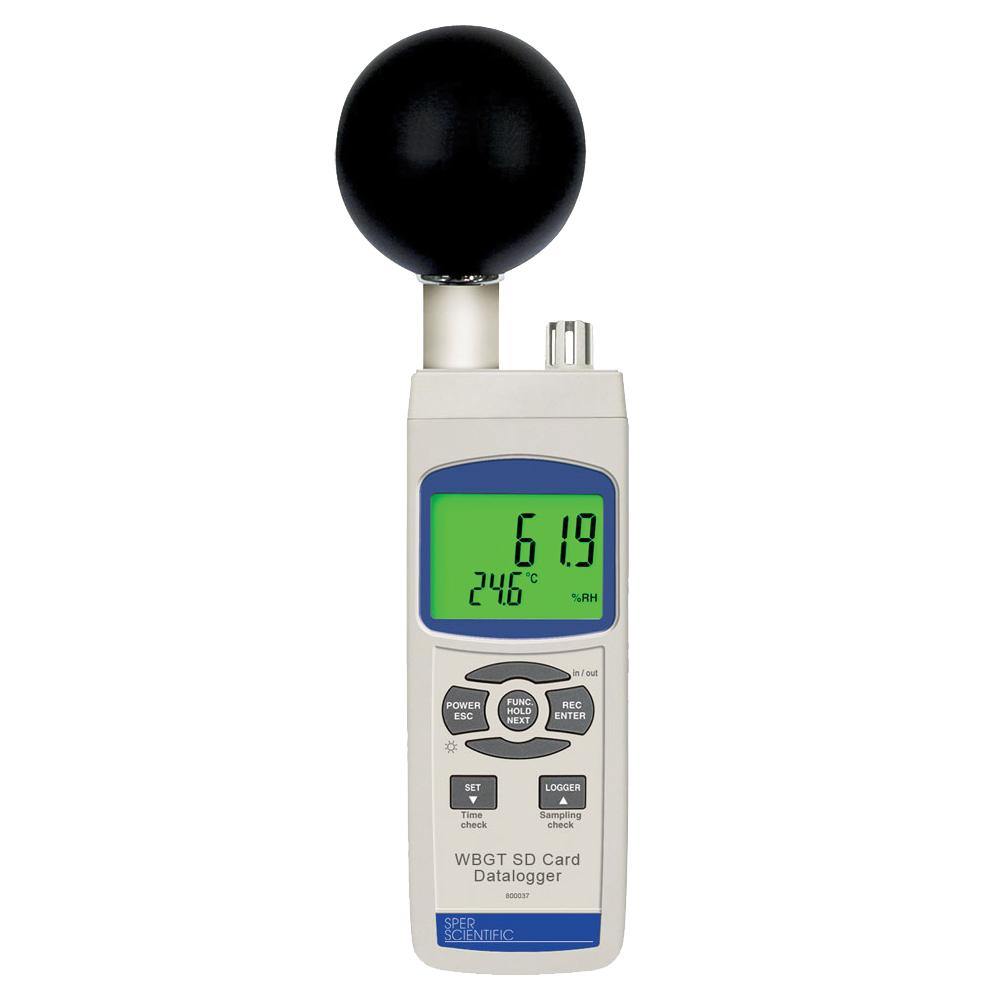 Professional Wet Bulb Globe Temperature (WBGT) Heat Stress Monitor with SD Card Data Logger - Ideal for Outdoor Sports, Construction Sites, and Industrial Safety
