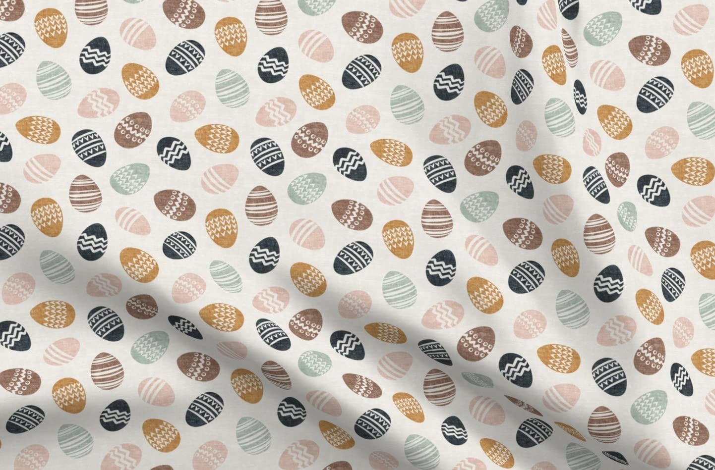 Easter Eggs Natural Beige Pastel Printed Minky Fabric Fat Quarter - Soft Plush Material for Baby Blankets, Quilt Backing & Sewing Projects - Perfect for DIY Crafts, Nursery Decor & Easter Decorations