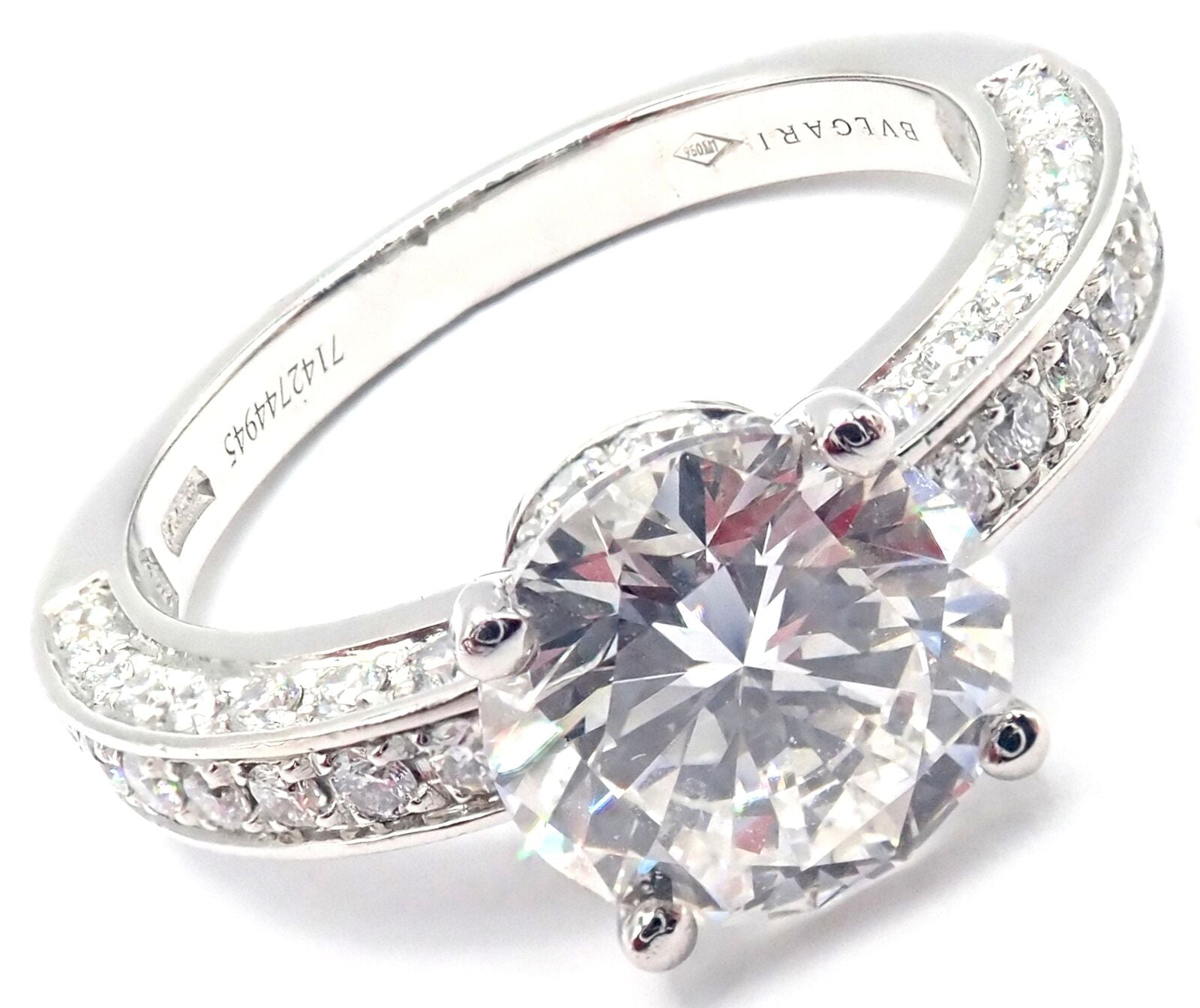 Authentic Bulgari Bvlgari Platinum 4.04ct VS1 F Diamond Engagement Ring with GIA Certificate - Perfect for Proposals, Weddings & Anniversary Gifts