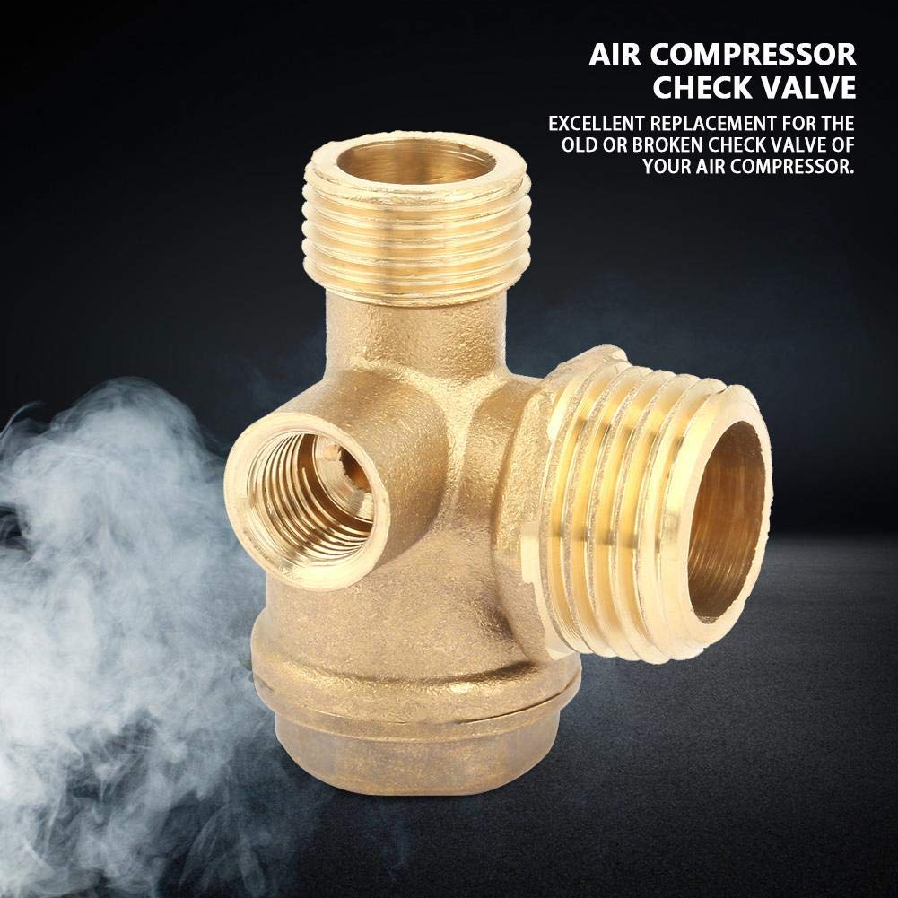 3 Port Air Compressor Check Valve - Male & Female Threaded Brass Connector for Pneumatic Tools | Durable Fittings for Air Systems, HVAC, and Industrial Applications