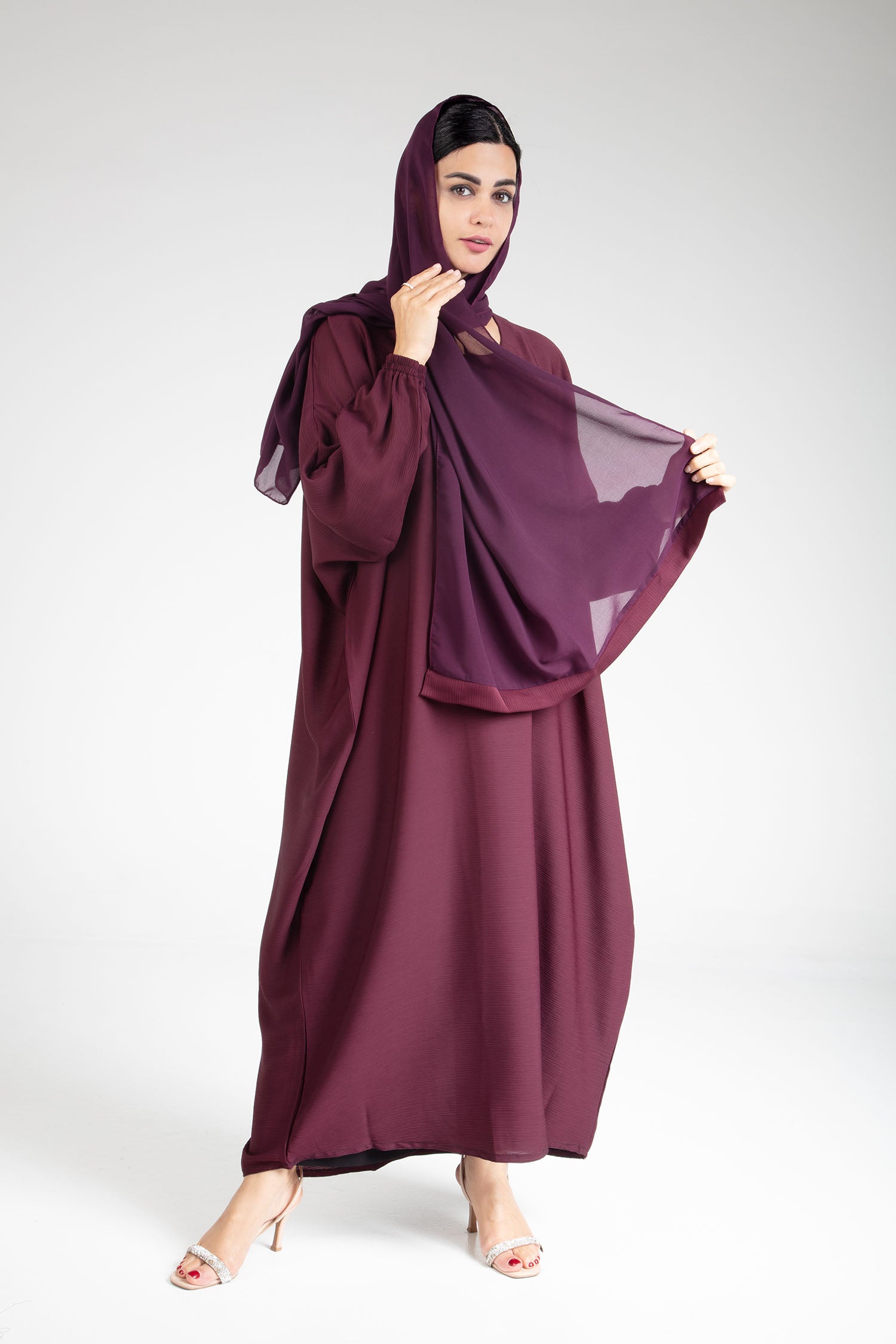 Elegant Maroon Farasha Dress - Perfect for Weddings, Parties & Special Occasions