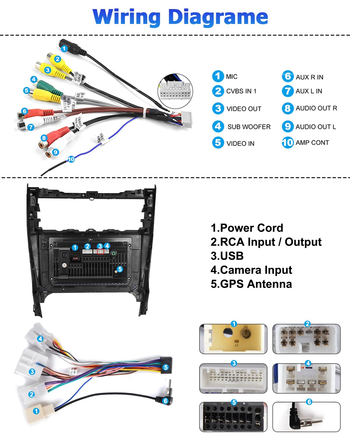 2+64GB Hikity Android 13 Car Stereo for Toyota Camry 2012-2014 - 10.1