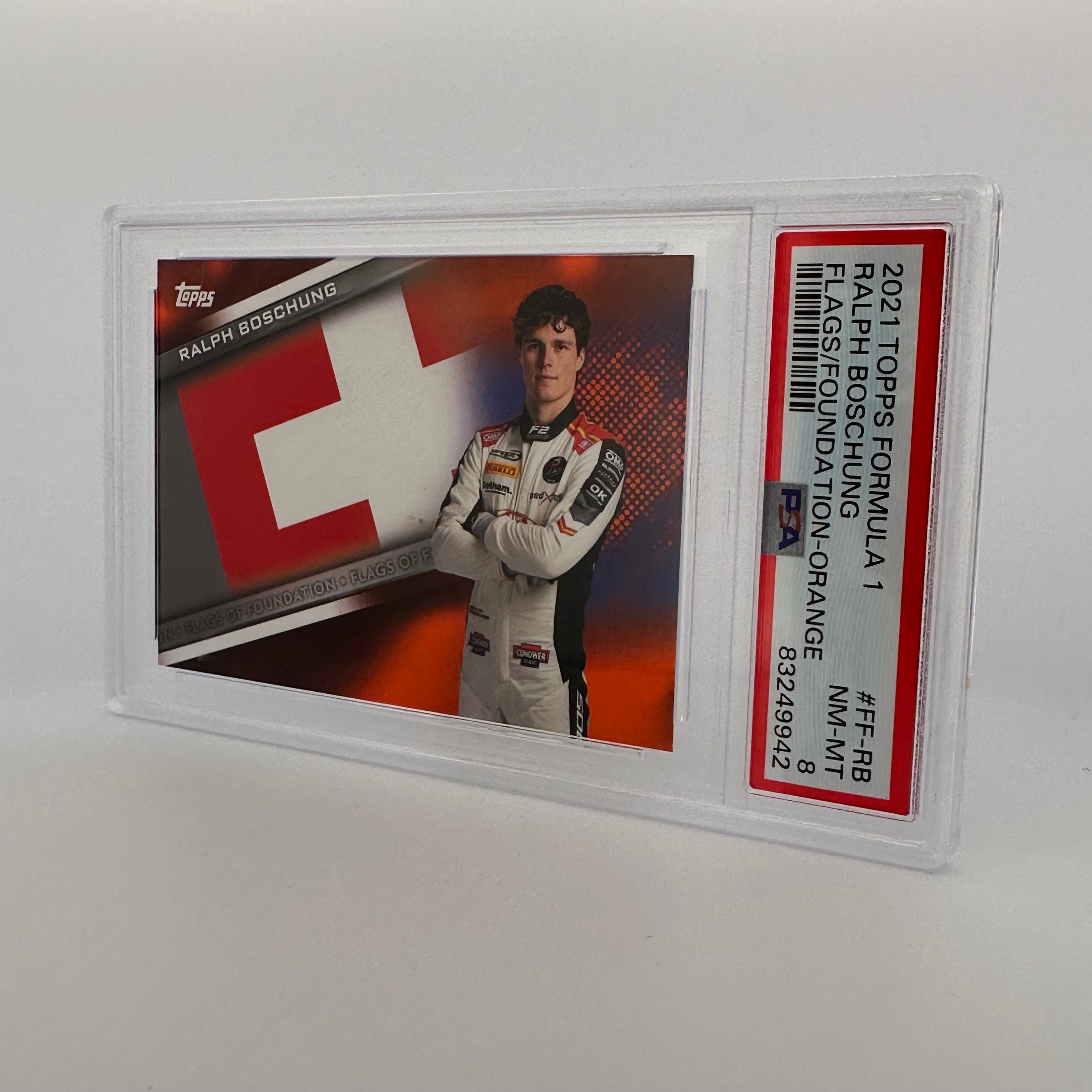2003 Ralph Boschung #FF RB Flags Of Foundation Orange PSA 8 Graded Trading Card - Perfect for Collectors, Sports Memorabilia Enthusiasts & Investment Portfolios