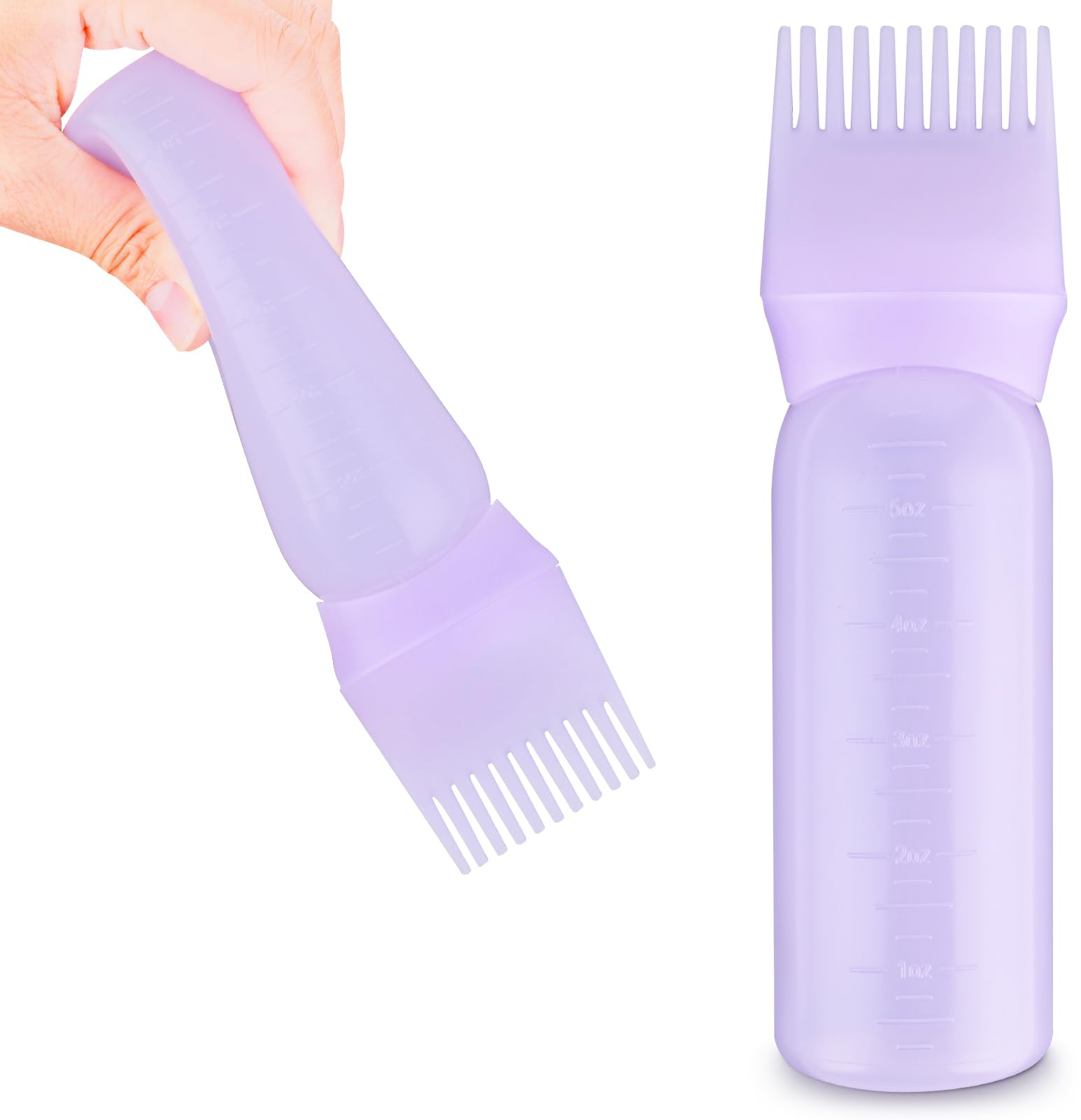6oz Root Comb Applicator Bottle with Graduated Scale - Precise Hair Dye & Oil Application Tool for Salon Professionals & Home Use - Perfect for Coloring, Highlighting & Scalp Treatments