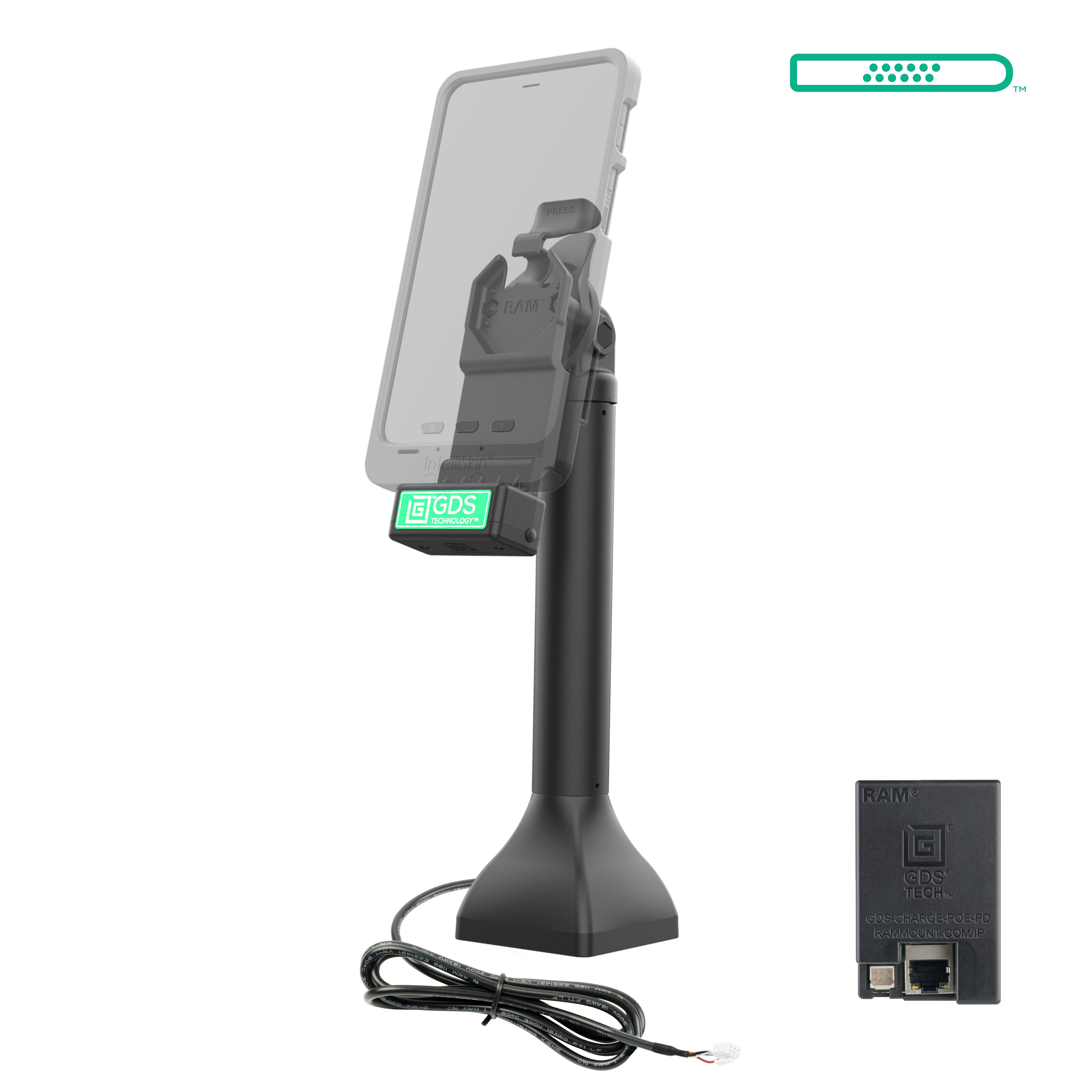 GDS® Uni Conn™ 14 Port Pedestal Dock with PoE - High-Speed Charging & Data Transfer Station for Office & Home Workspaces (RAM GDS DOCK D11 14 U1E) - Perfect for Conference Rooms, Workstations & Smart Office Setups