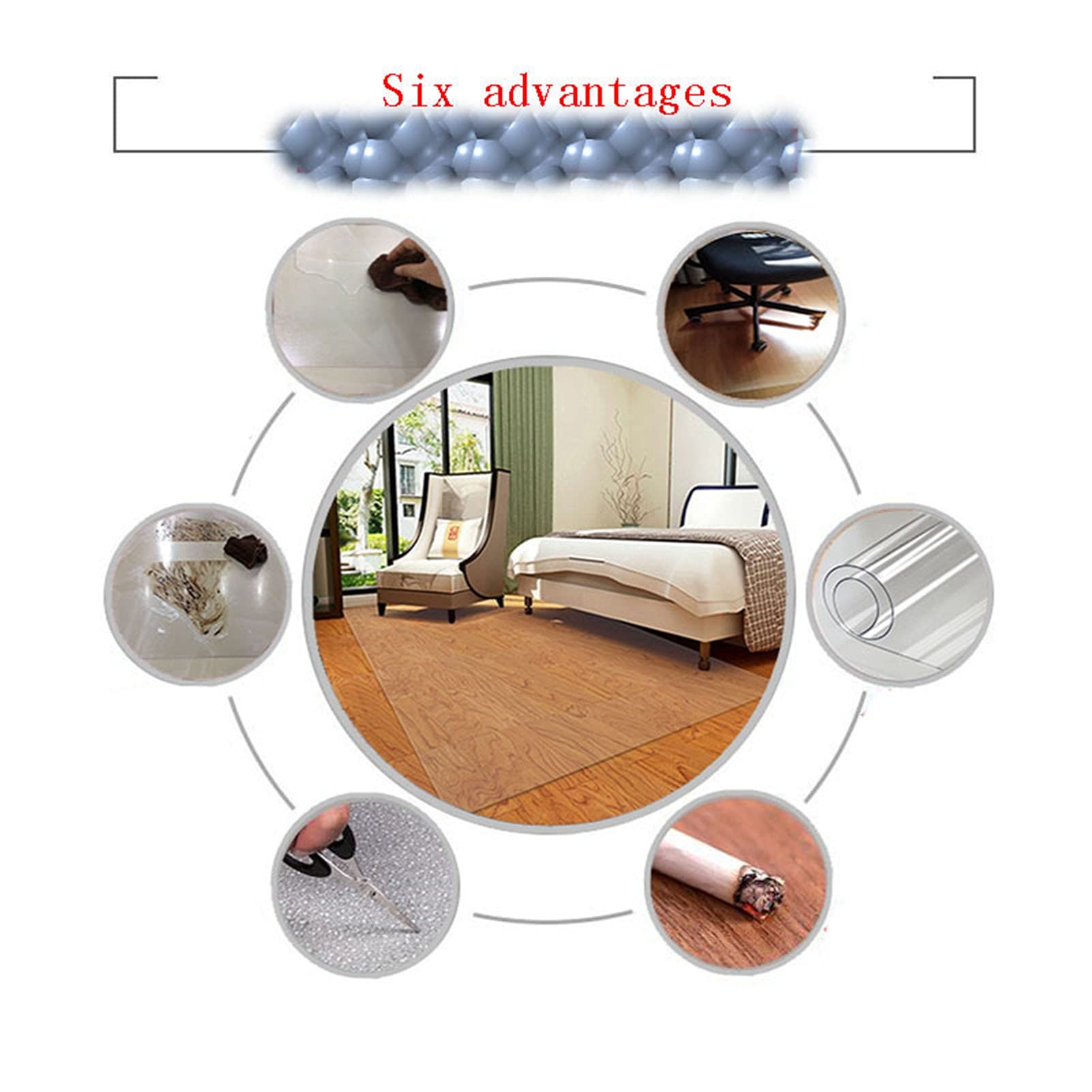 Anti-Static Chair Mat for Hardwood Floors & Carpets - 1.5mm/2mm Thick Clear Glass Desk Chair Mat - 37 Size Options (90x160CM) - Perfect for Home Office, Gaming Setup & Workspace Protection