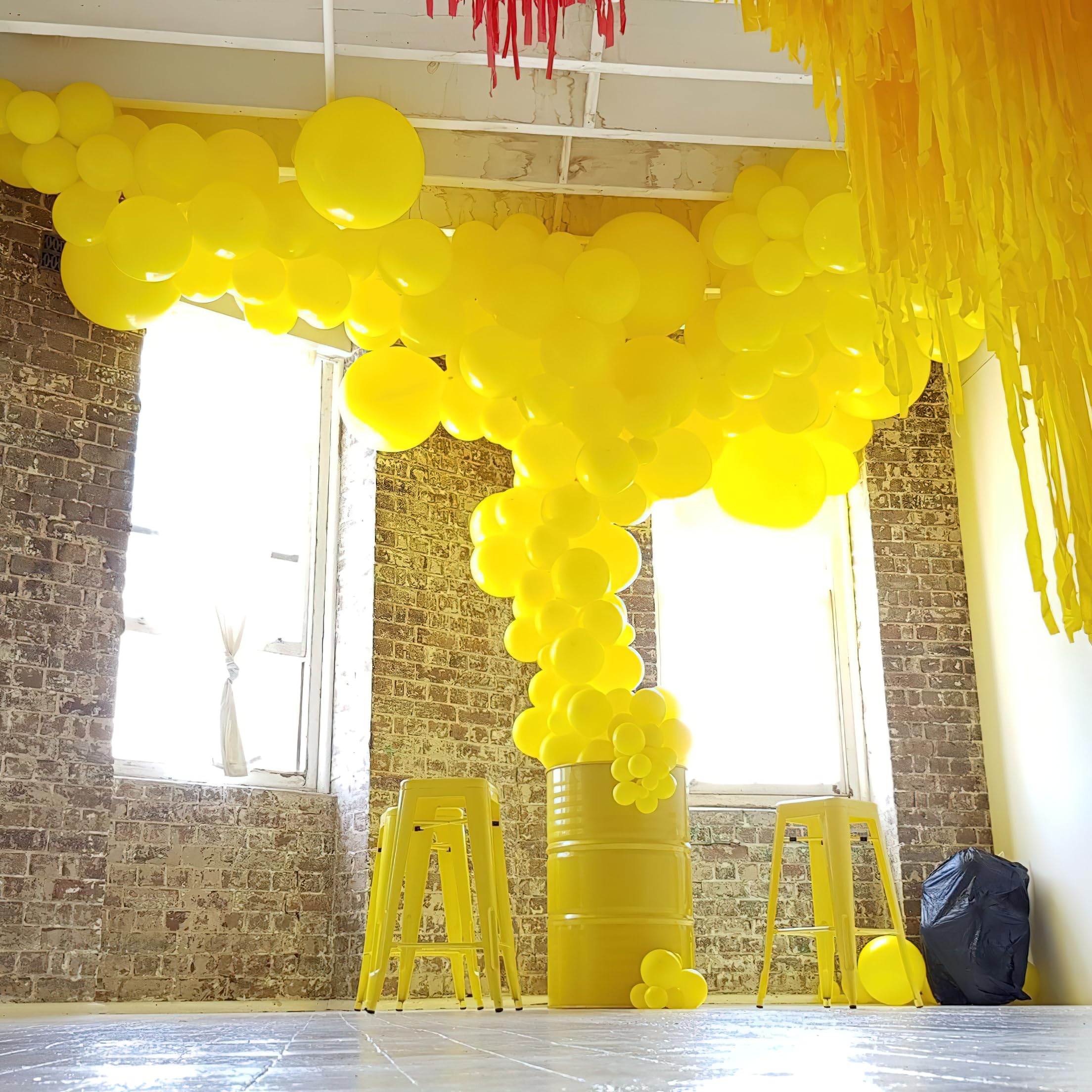 50 Pack 12 Inch Matte Yellow Latex Balloons for Party Decorations - Balloon Garland, Balloon Arch, Birthday Party, Baby Shower, Wedding & Holiday Celebrations (Yellow-Y55)