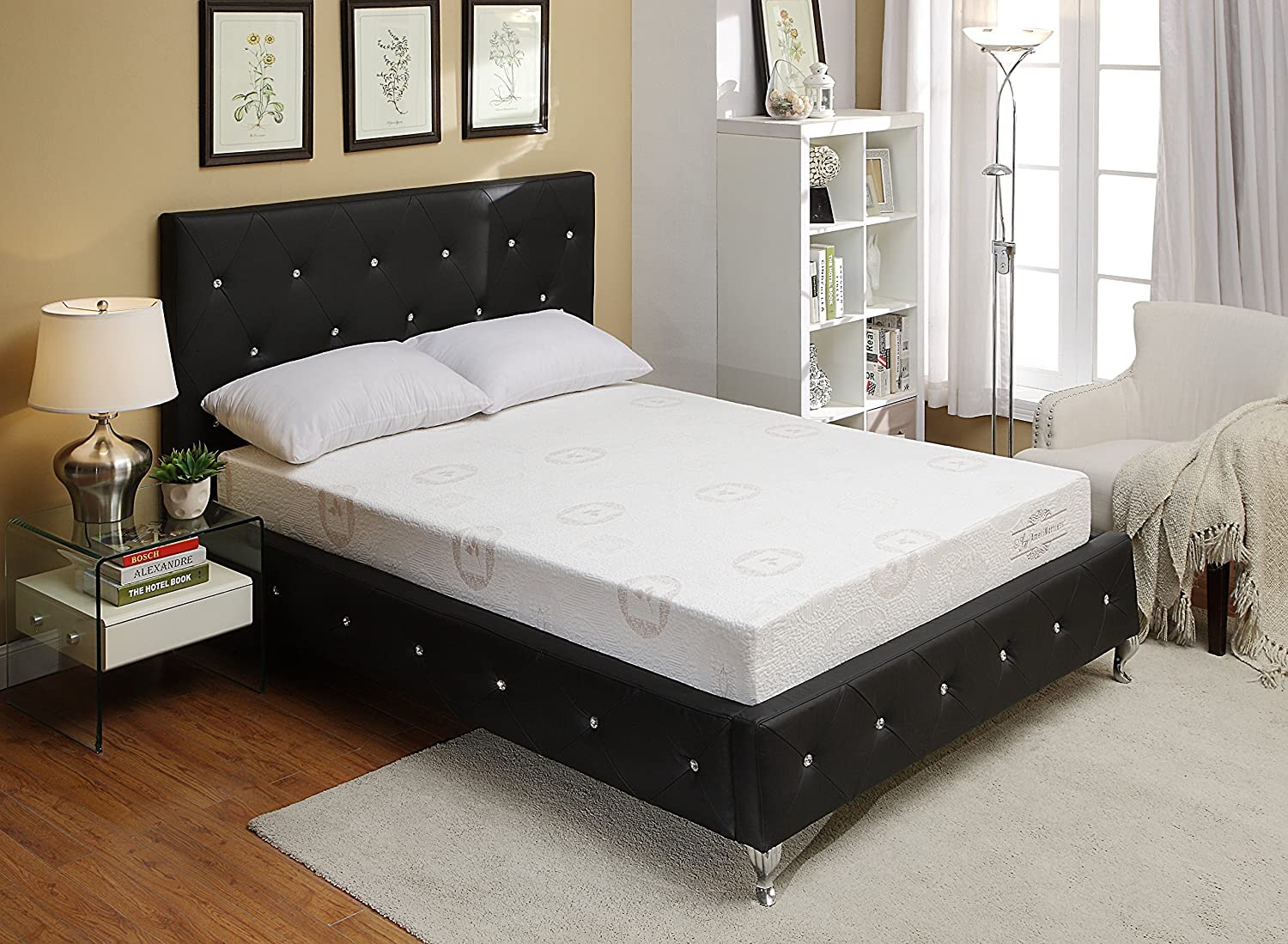 AC Pacific Herbal Fusion Green Tea Infused Memory Foam Mattress - Queen Size, White | Made in USA | Organic Sleep Solution for Stress Relief & Better Rest | Perfect for Master Bedrooms, Guest Rooms & Apartments