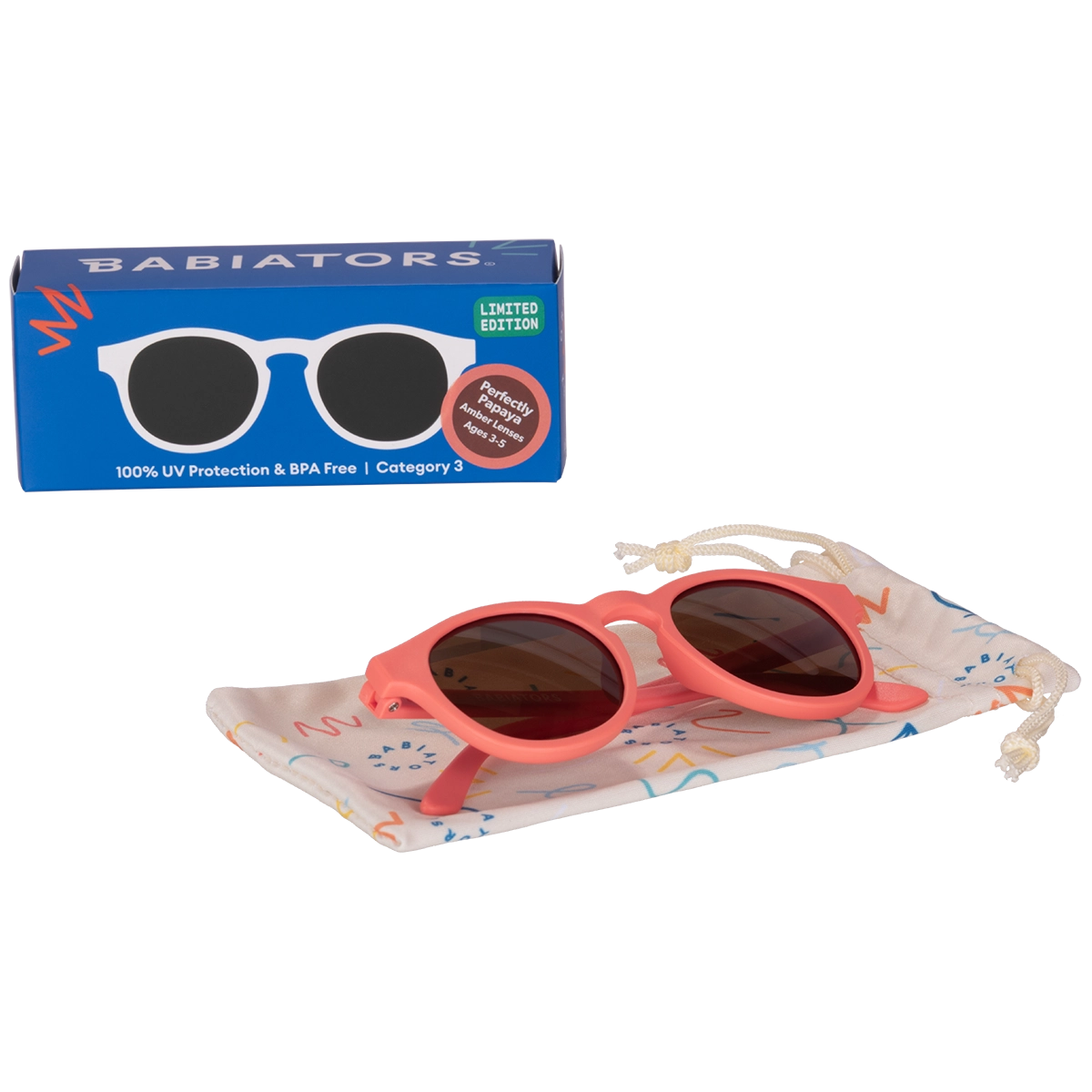 Kids Perfect Papaya Keyhole Sunglasses with Amber Lens - UV Protection, Stylish & Comfortable for Outdoor Play, Beach, and Summer Activities