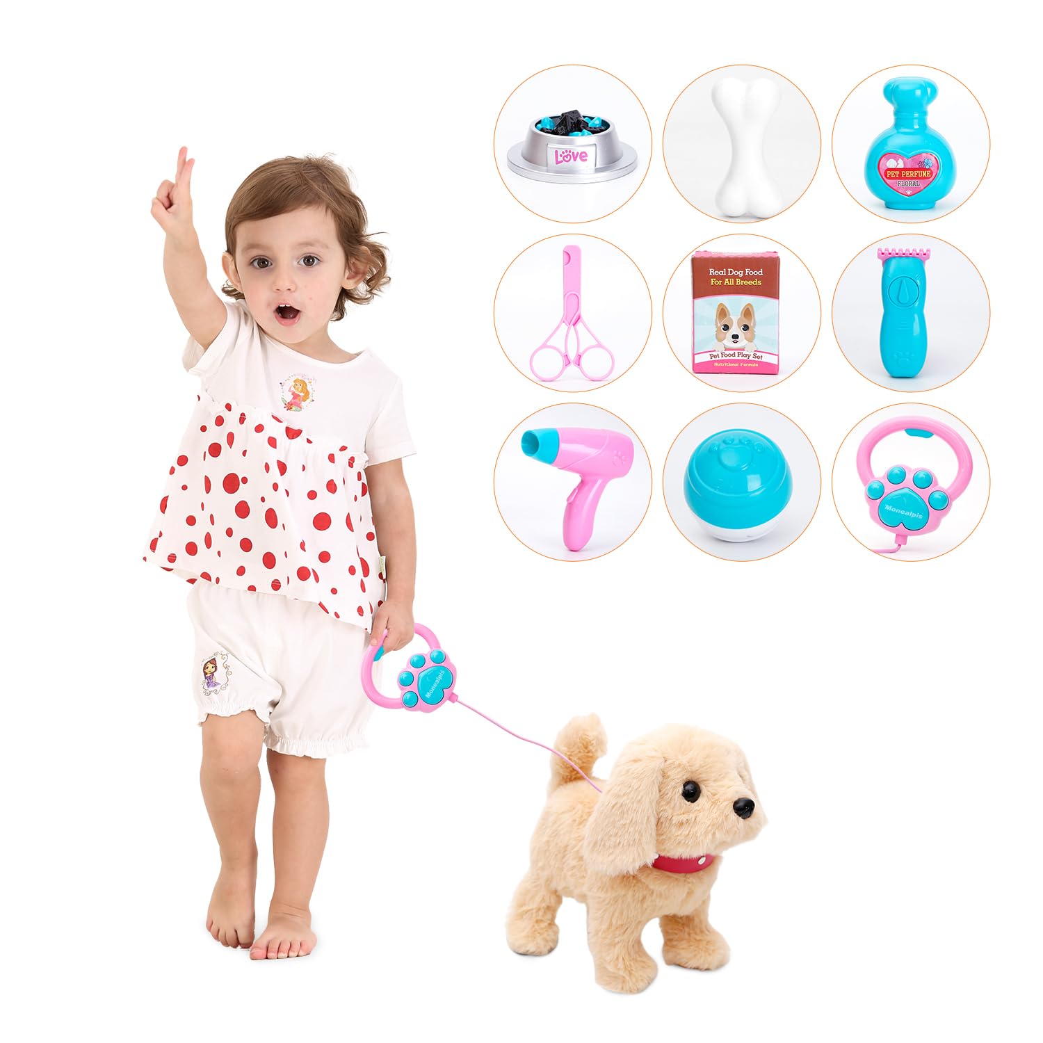 Interactive Golden Retriever Plush Puppy Toy with Leash - Singing, Barking & Talking Walking Dog Toy for Toddlers Age 2+ | Perfect Gift for Boys & Girls | Fun Playtime Companion for Indoor Activities & Pretend Pet Roleplay