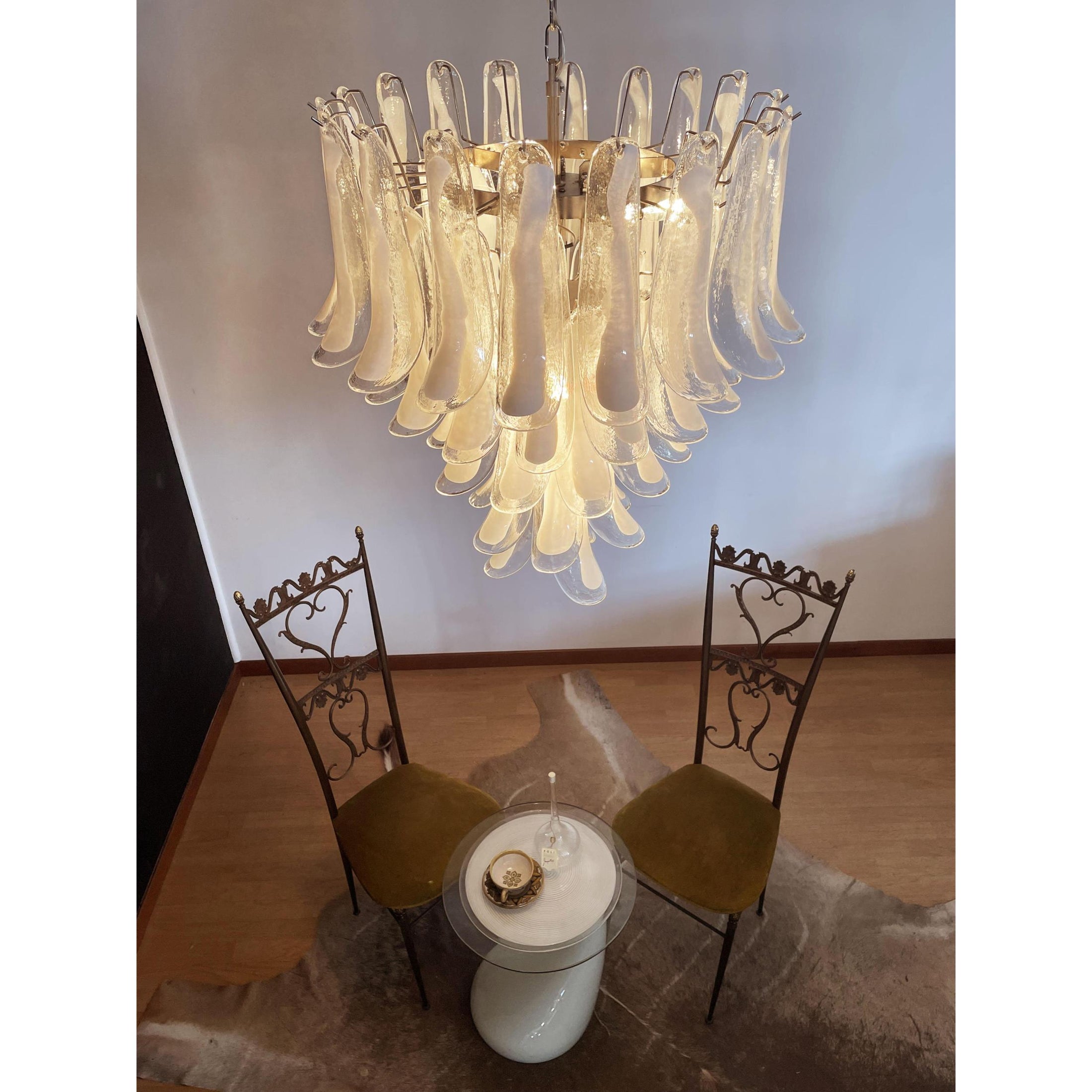 Mazzega Petals Chandelier - Modern Glass Flower Ceiling Light Fixture for Dining Room, Living Room & Bedroom | Elegant Lighting Decor for Home & Office