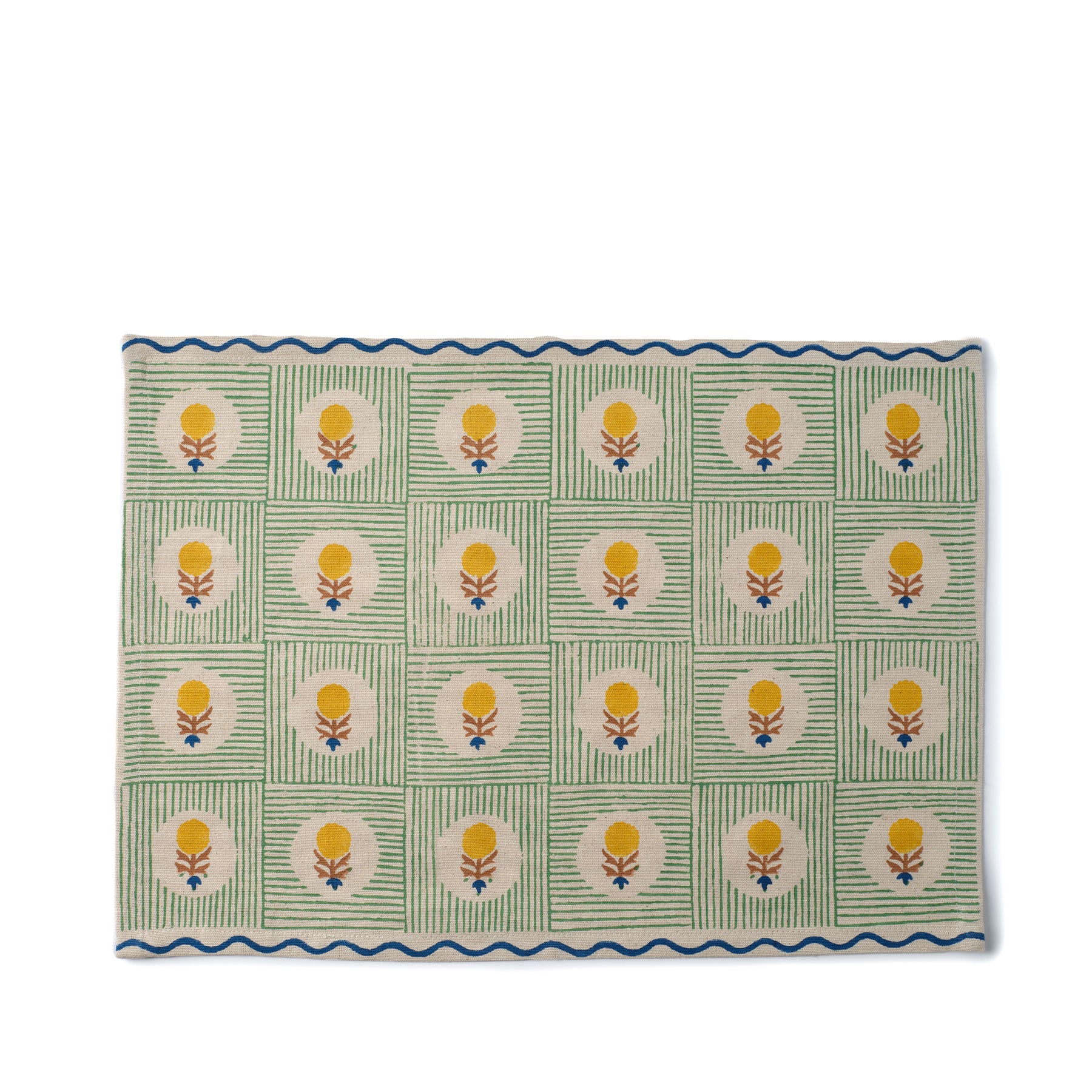 Namita Blue and Green Placemat Set - Waterproof & Non-Slip Dining Table Mats for Home, Kitchen, and Outdoor Picnics