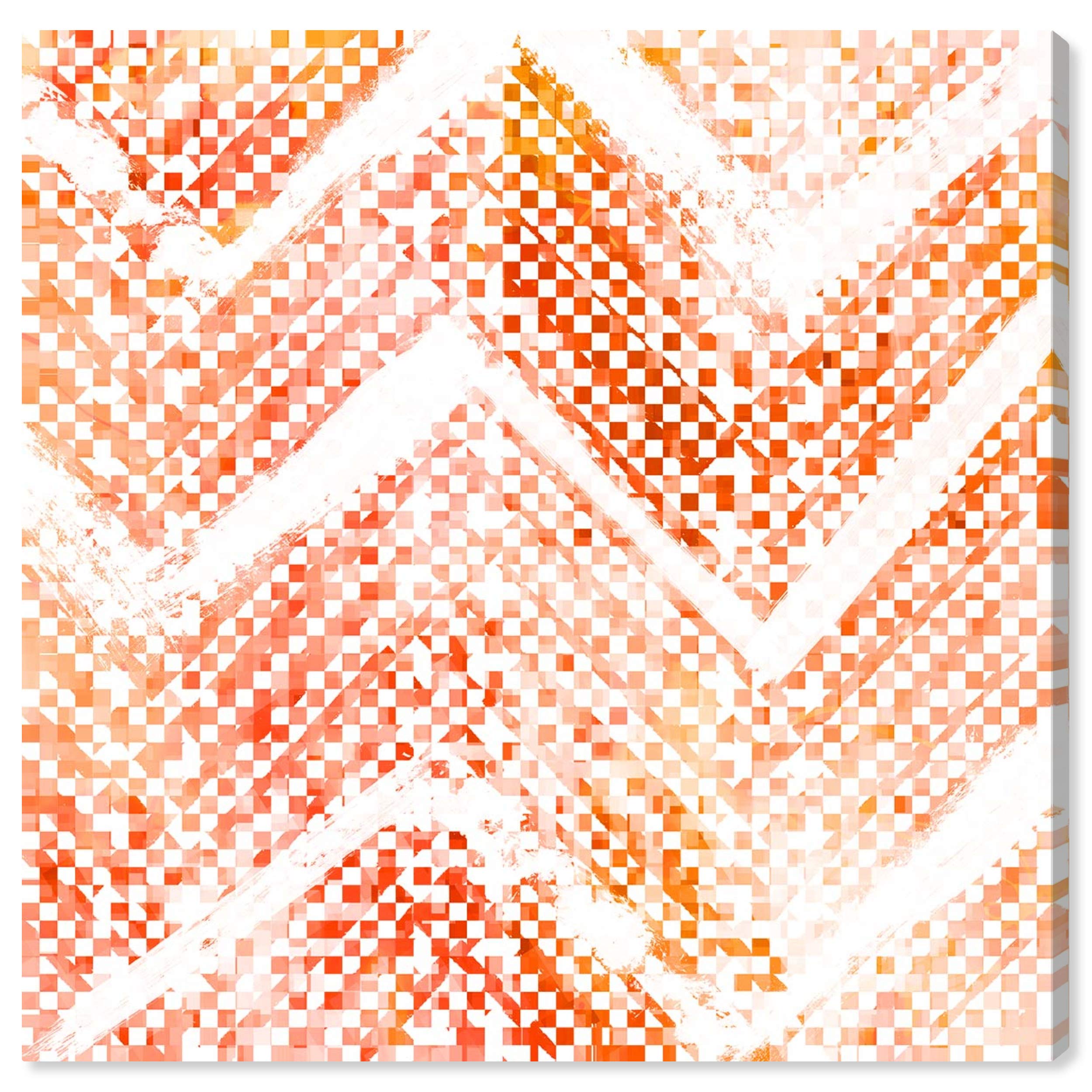 Oliver Gal Abstract Wall Art Canvas Print 'Isolee Coral' - 12x12 Inch Orange & White Modern Home Decor | Perfect for Living Room, Bedroom, Office & Gallery Wall