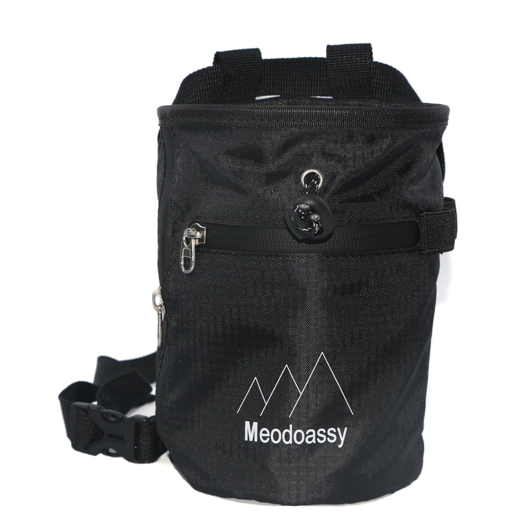 Premium Chalk Bag for Rock Climbing & Bouldering - Large Zippered Storage Pockets - Ideal for Gym Weightlifting & Outdoor Climbing Gear - Perfect for Sports Enthusiasts & Fitness Training