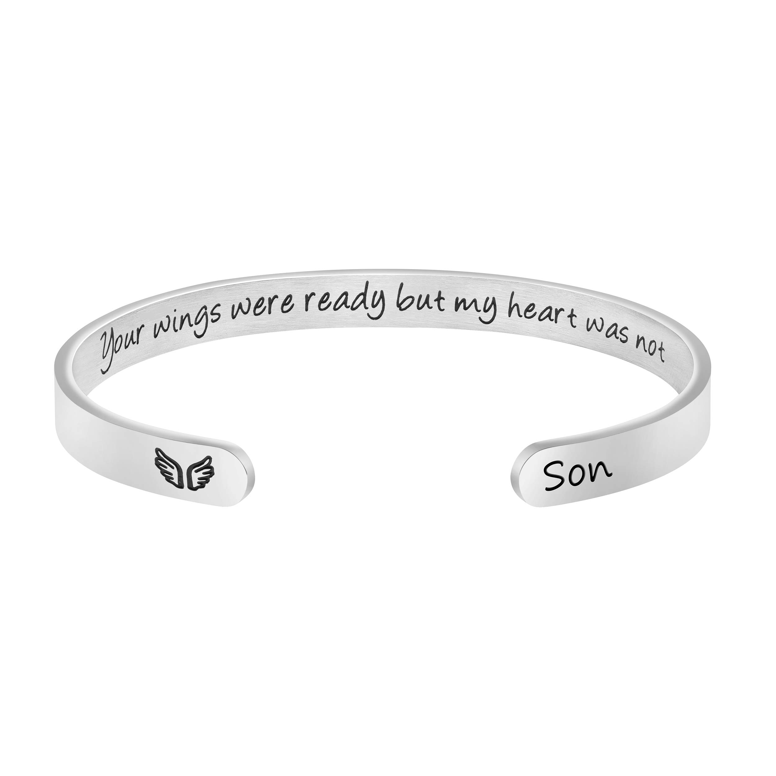 Inspirational Memorial Cuff Bracelet for Women - Sympathy Jewelry for Loss of Loved One - Perfect for Remembrance & Comfort